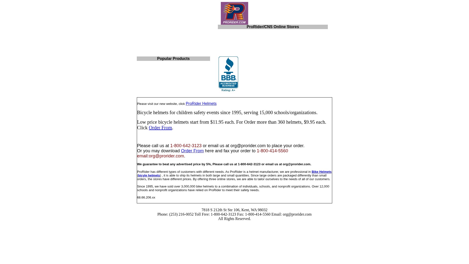Screenshot of prorider.com