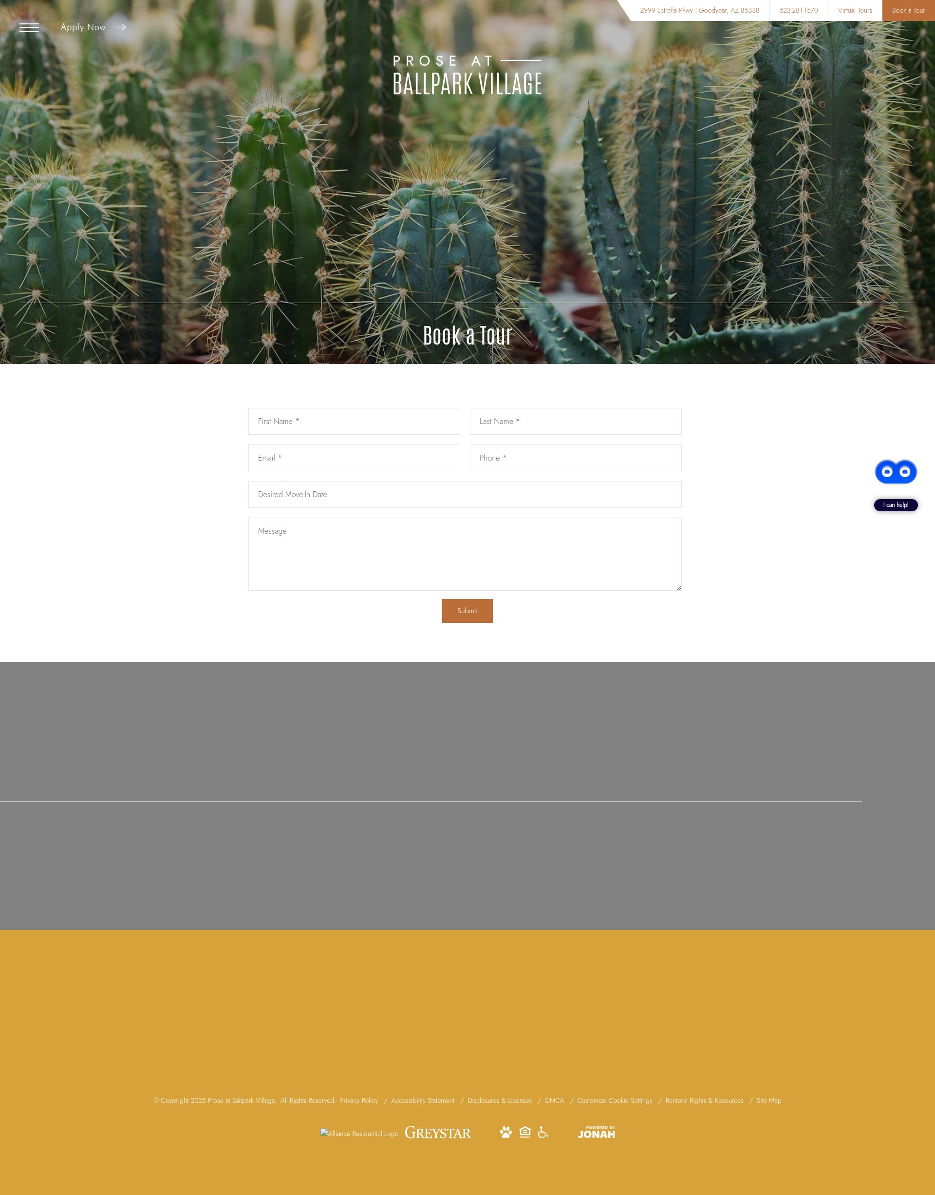 Screenshot of proseatballparkvillage.com
