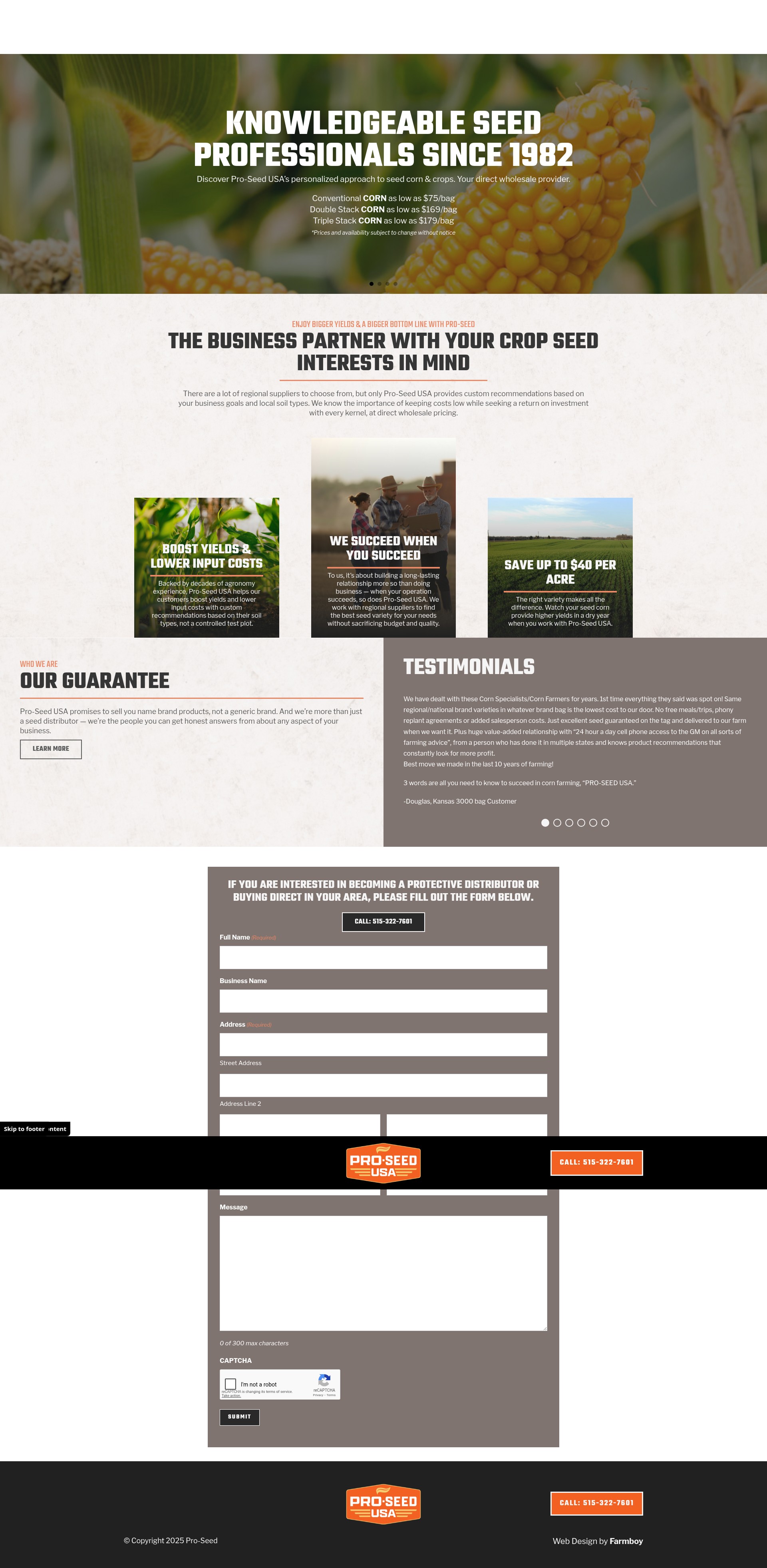 Screenshot of proseedusa.com