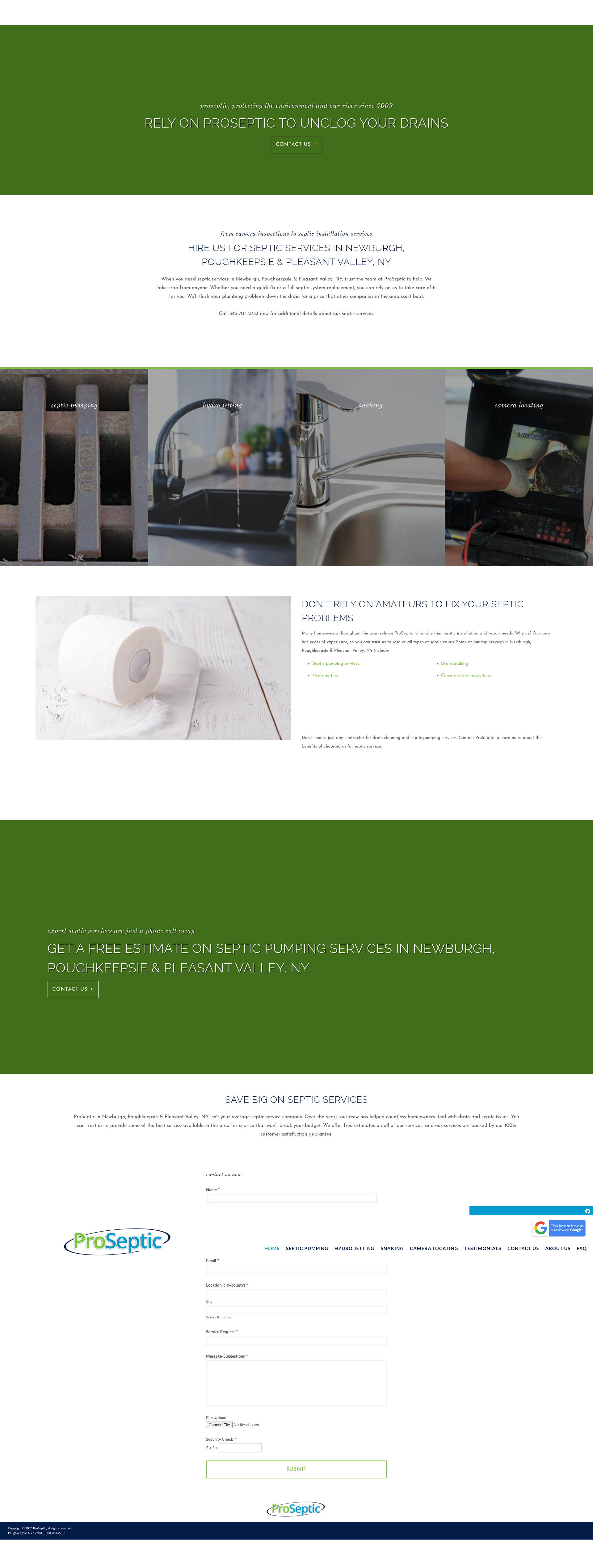 Screenshot of prosepticsepticservice.com