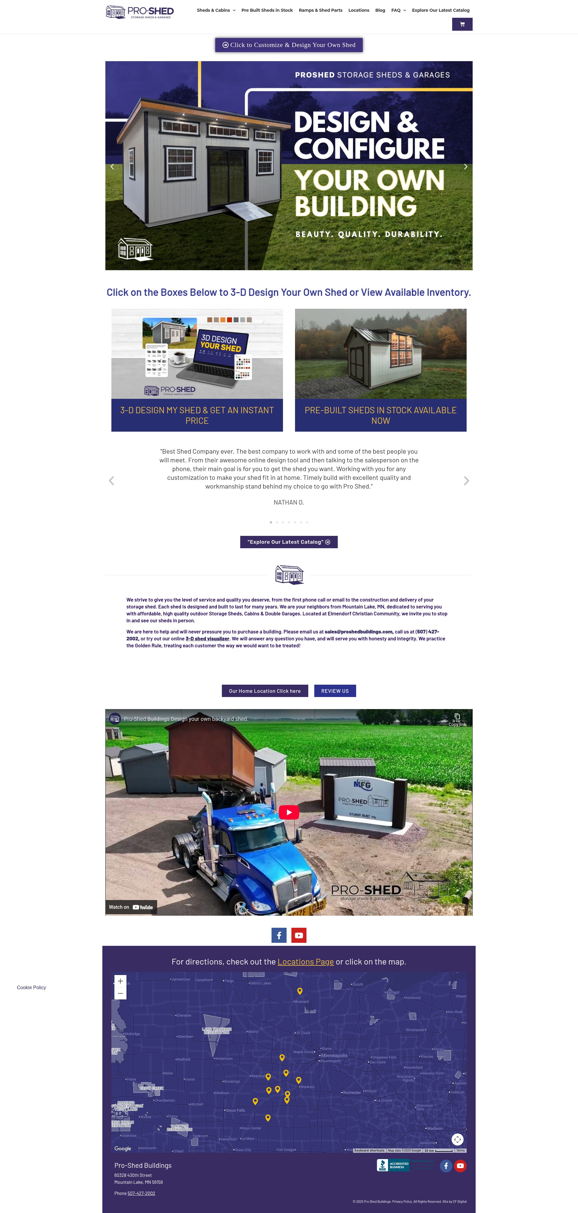 Screenshot of proshedbuildings.com