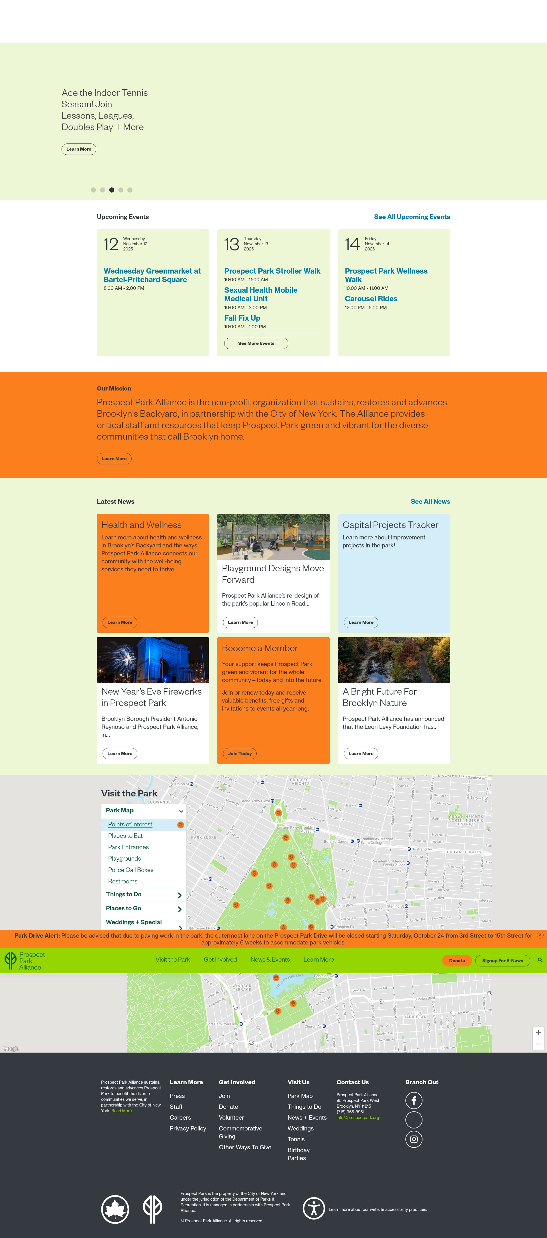 Screenshot of prospectpark.org
