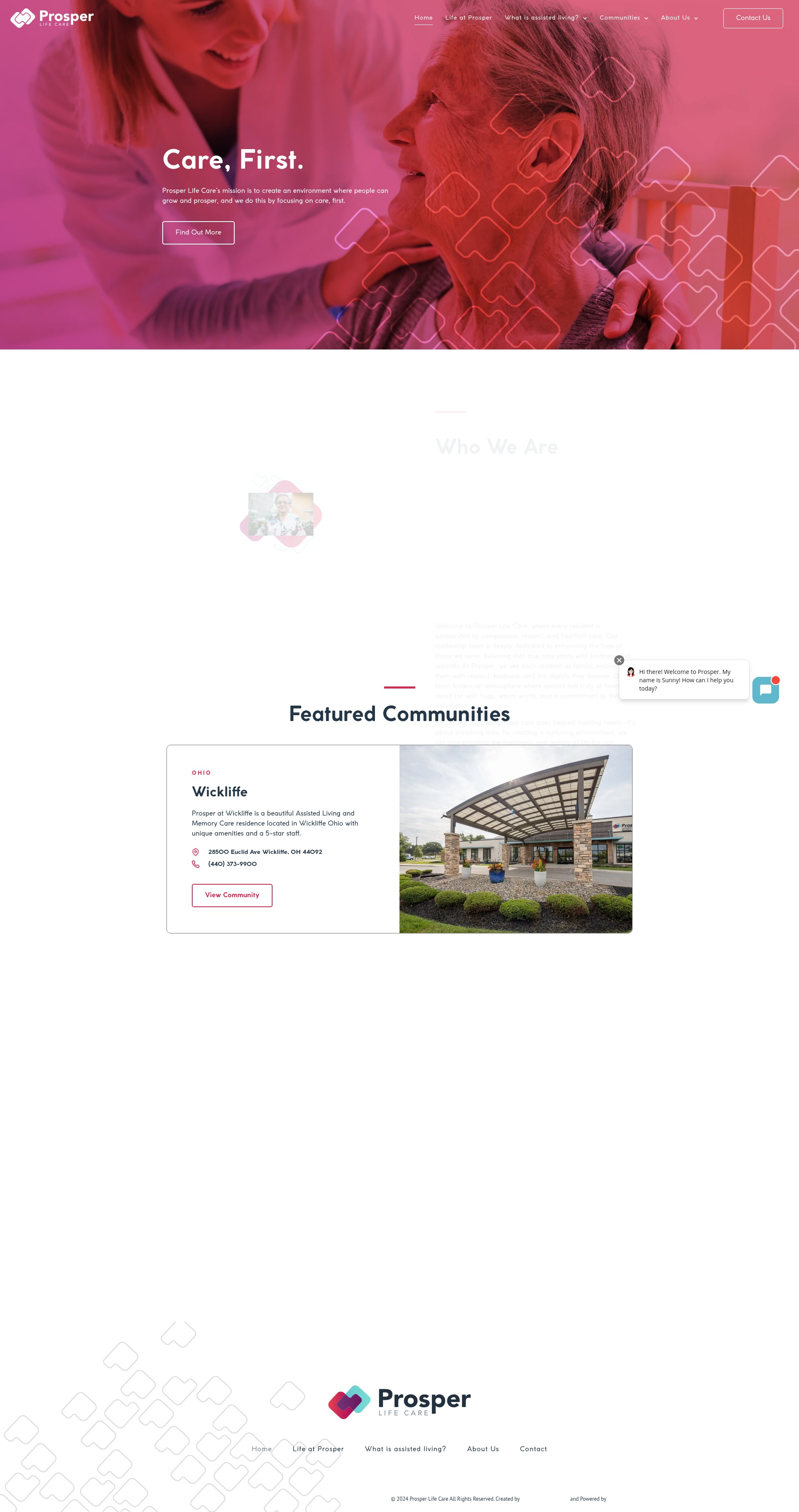 Screenshot of prosperlifecare.com