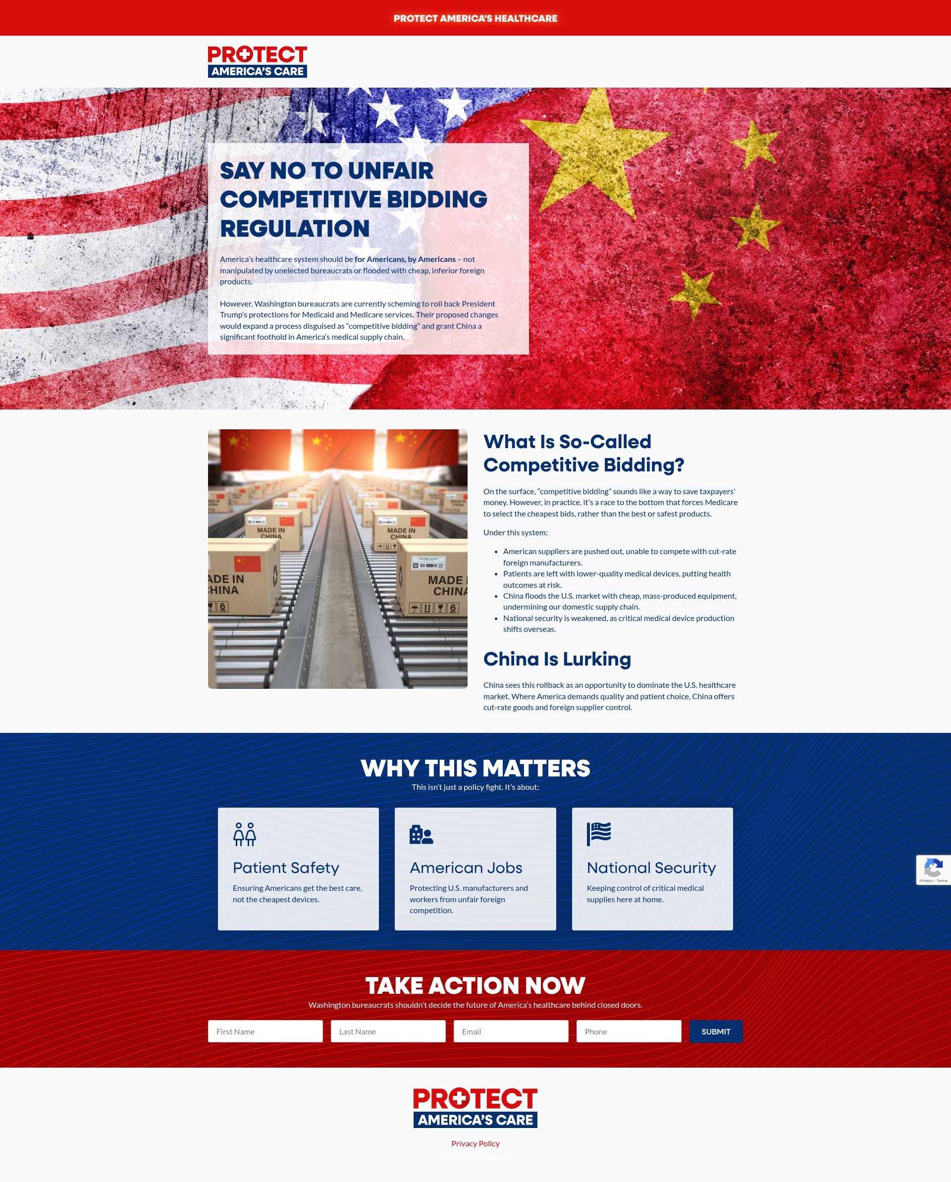 Screenshot of protectamericancare.com