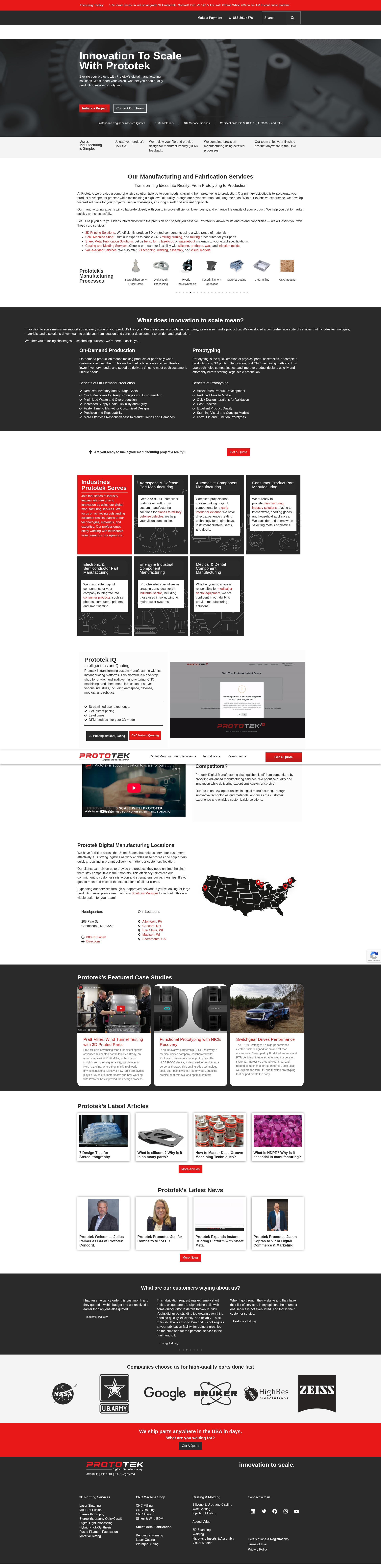 Screenshot of prototek.com