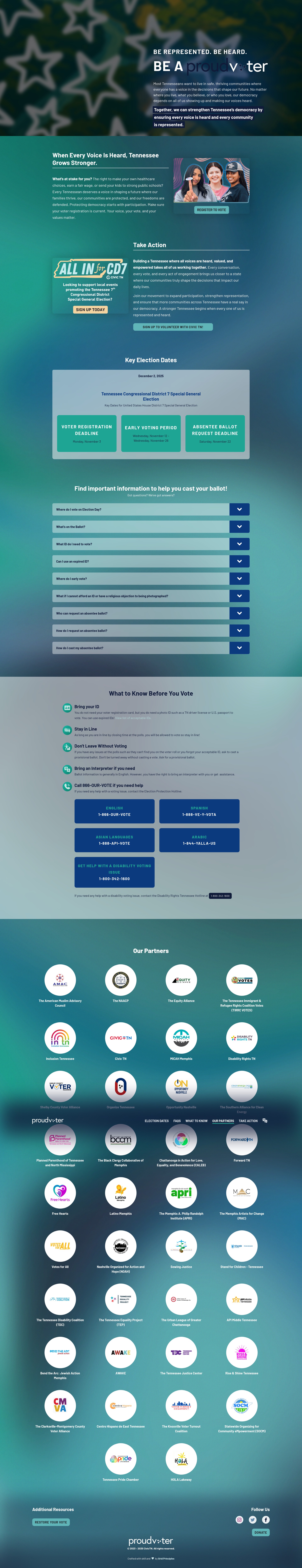 Screenshot of proudvoter.org