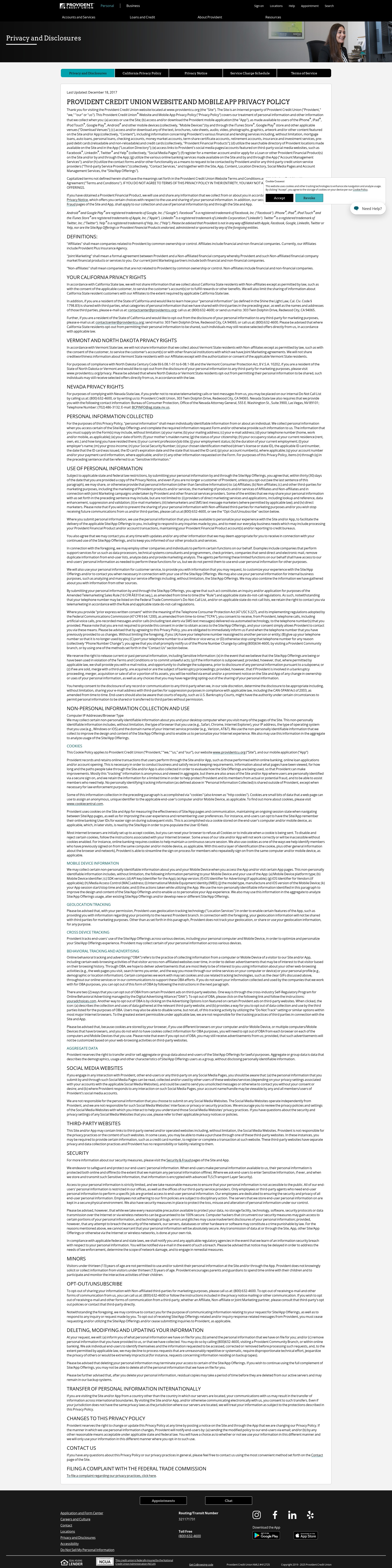 Screenshot of providentcu.org
