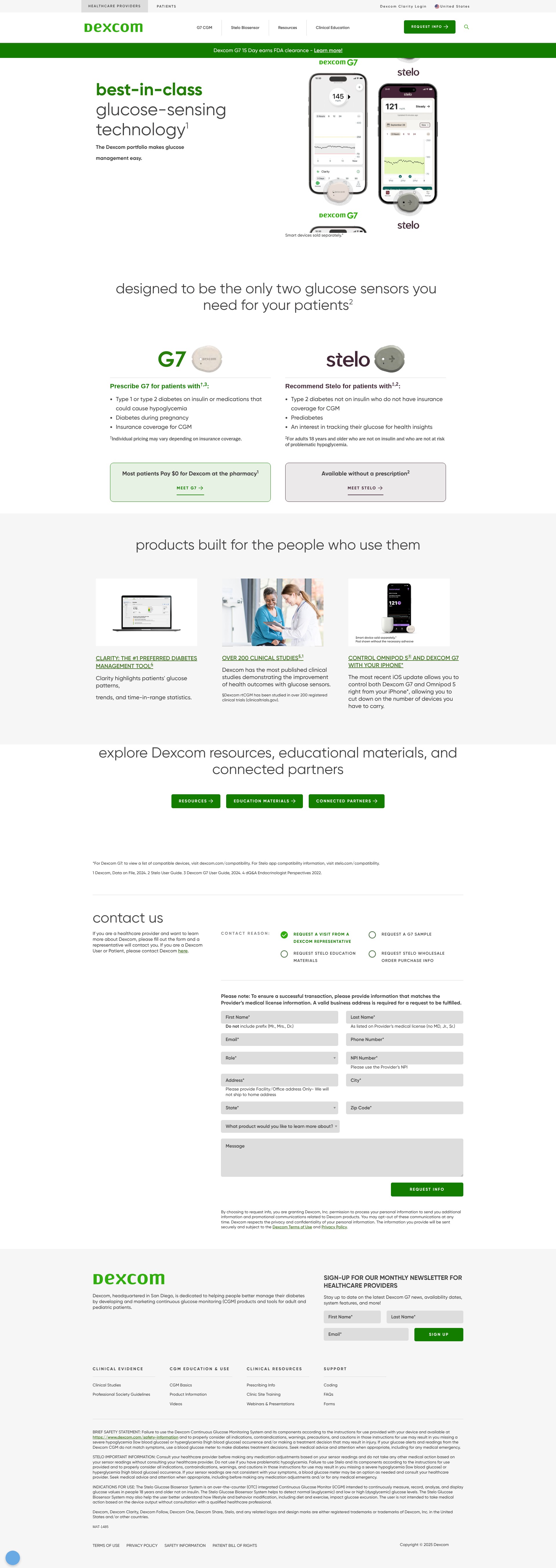 Screenshot of provider.dexcom.com