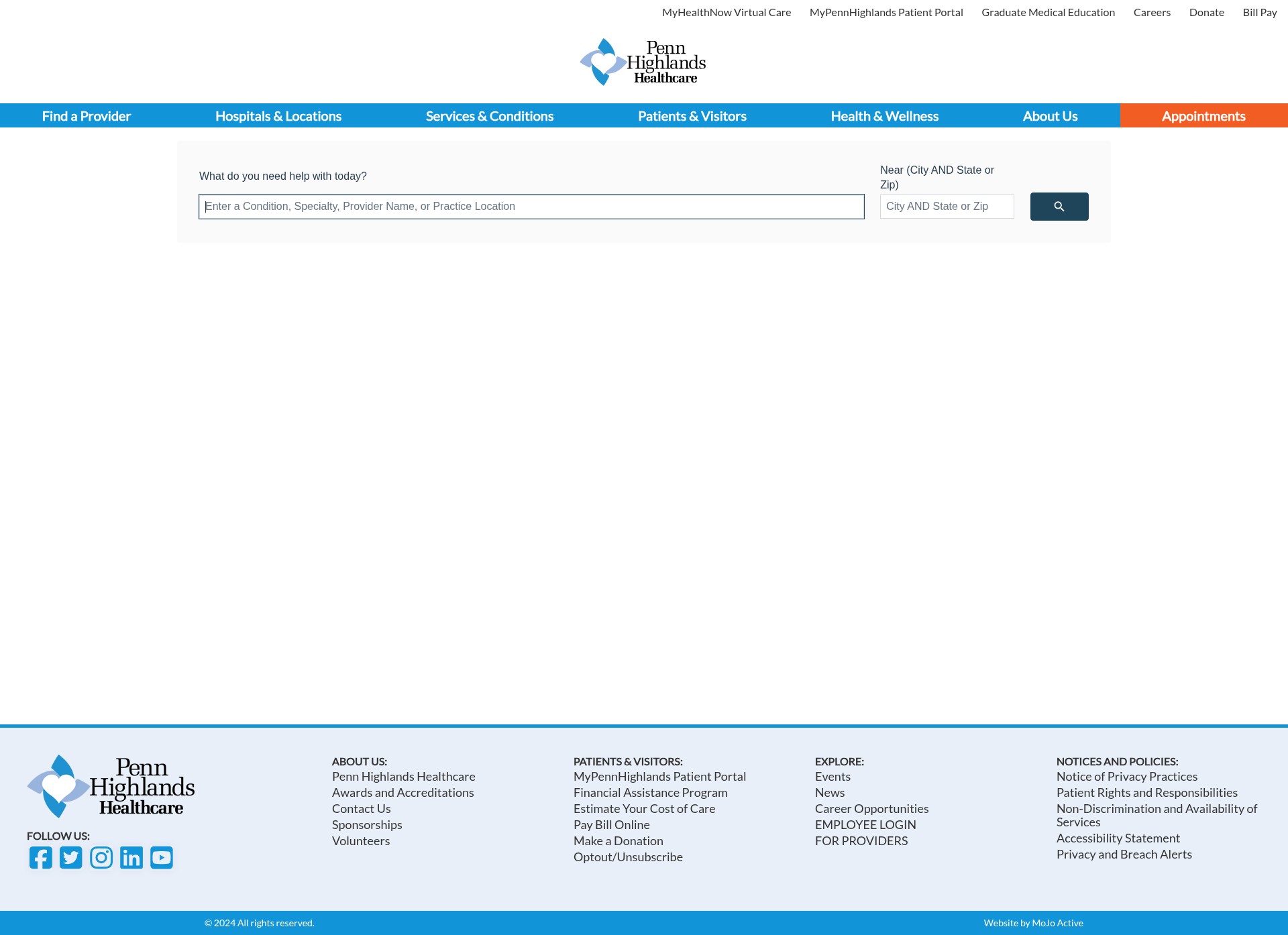 Screenshot of providers.phhealthcare.org
