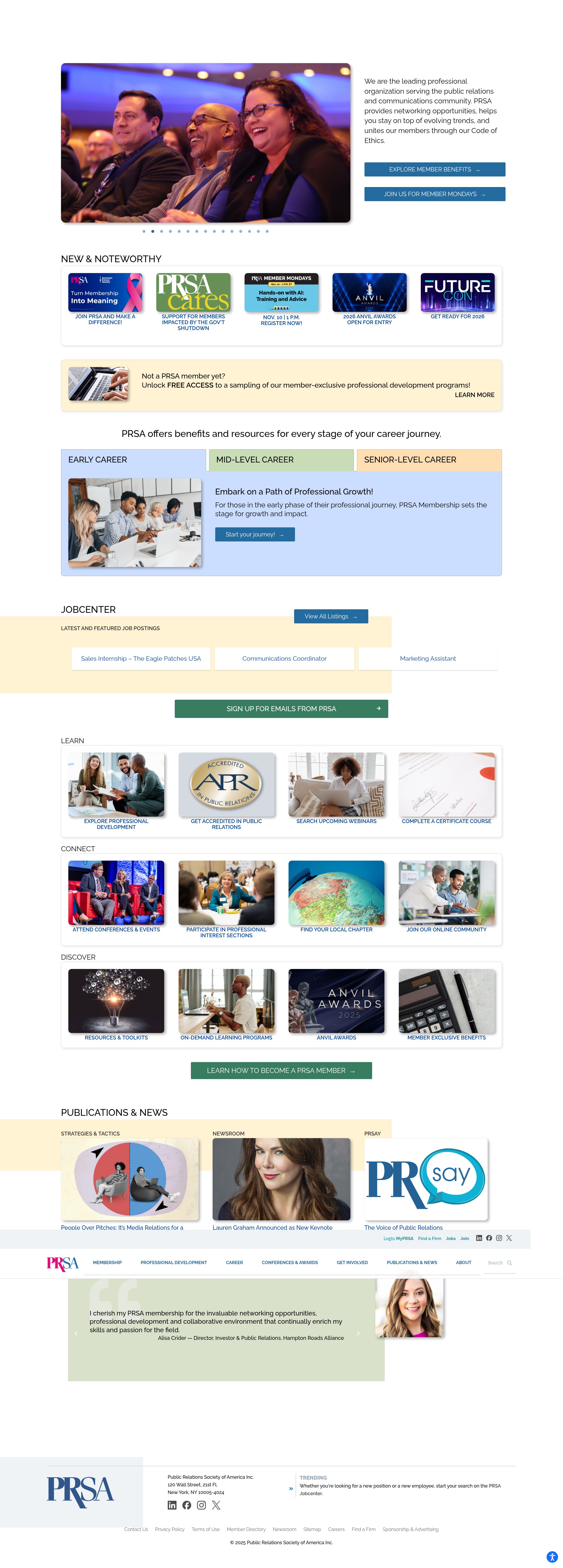 Screenshot of prsa.org