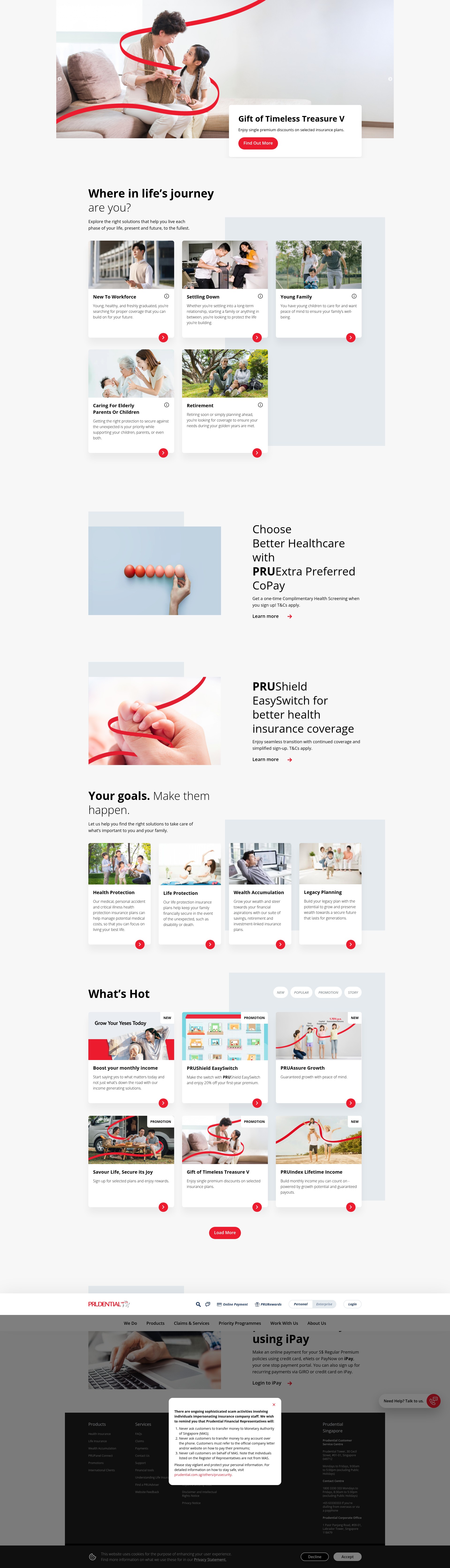 Screenshot of prudential.com.sg