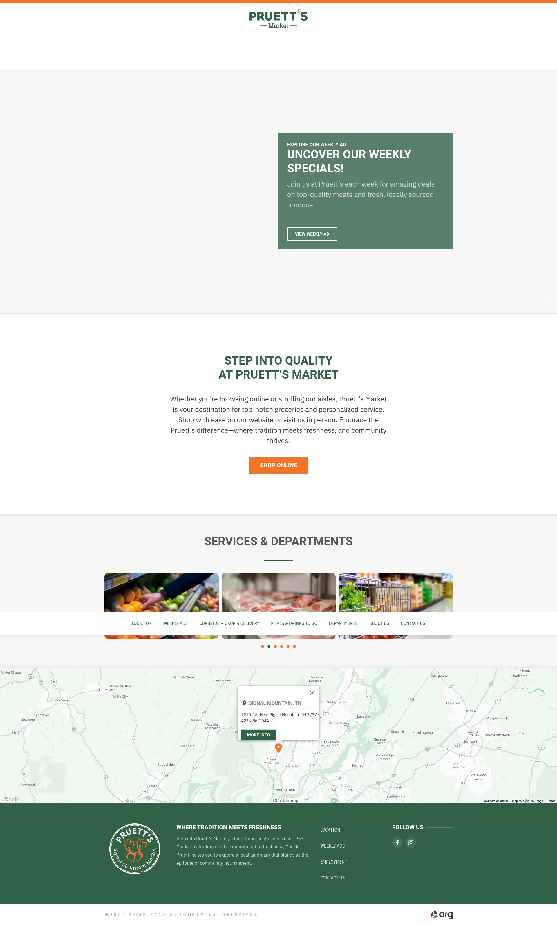 Screenshot of pruettsmarket.com