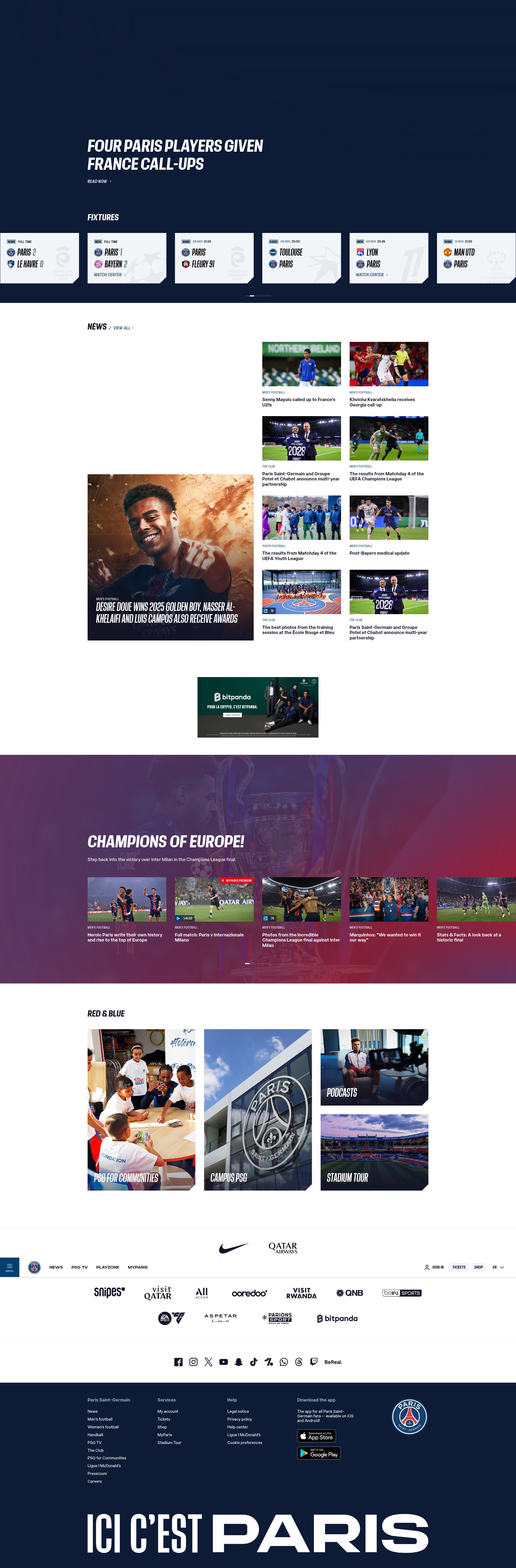 Screenshot of psg.fr