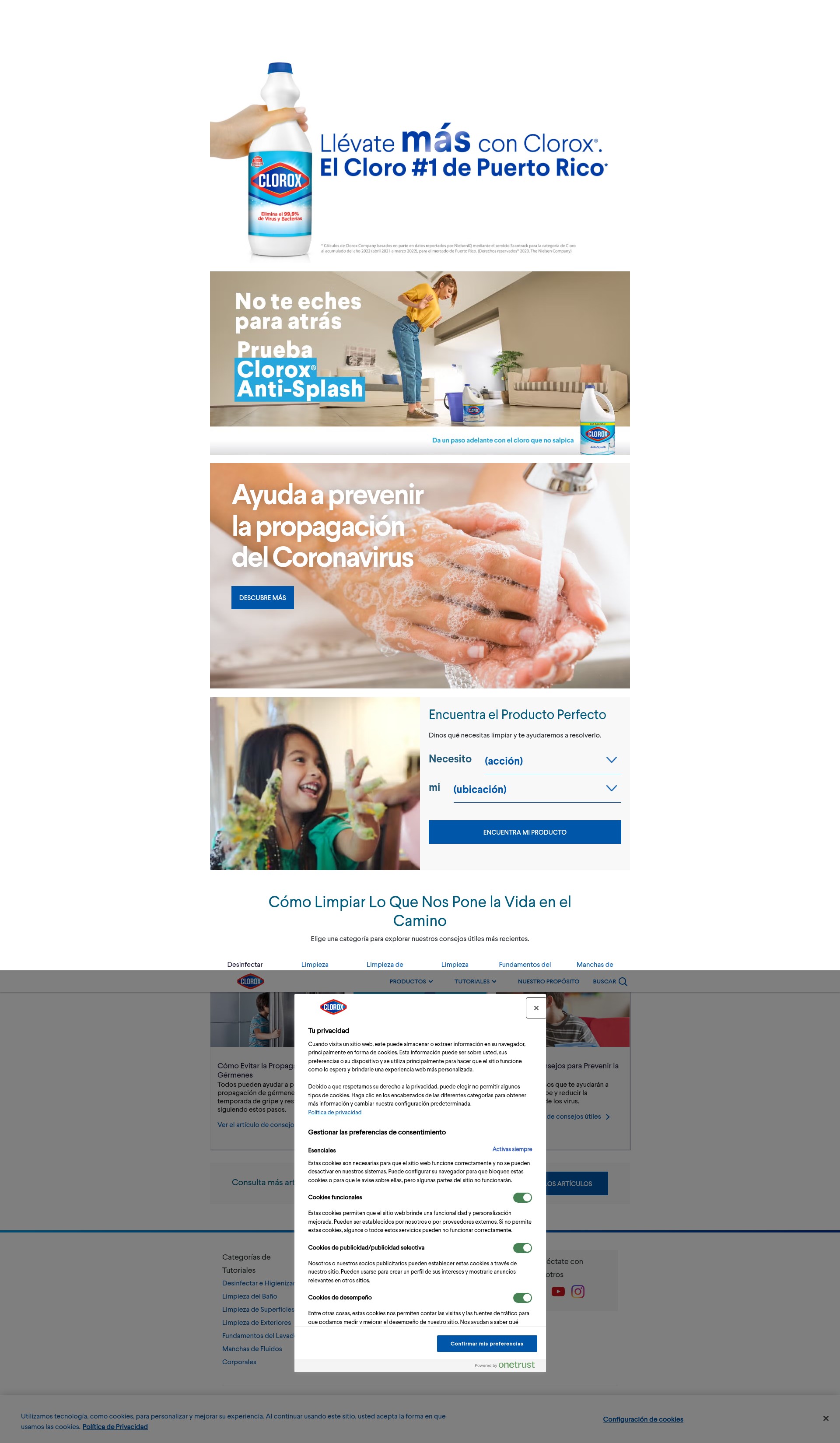 Screenshot of puerto-rico.clorox.com