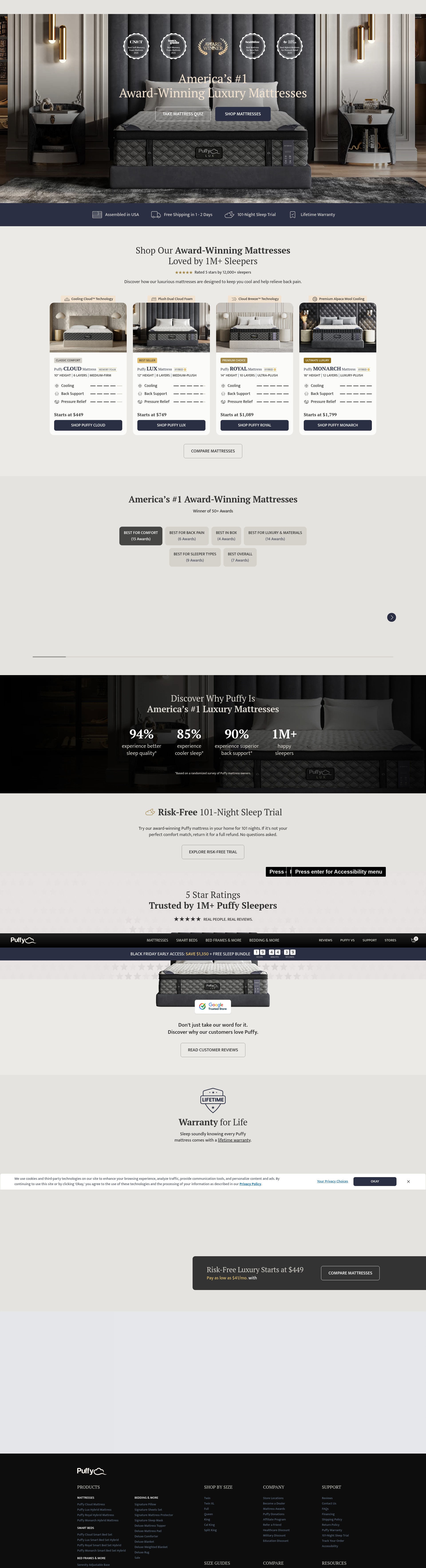 Screenshot of puffy.com