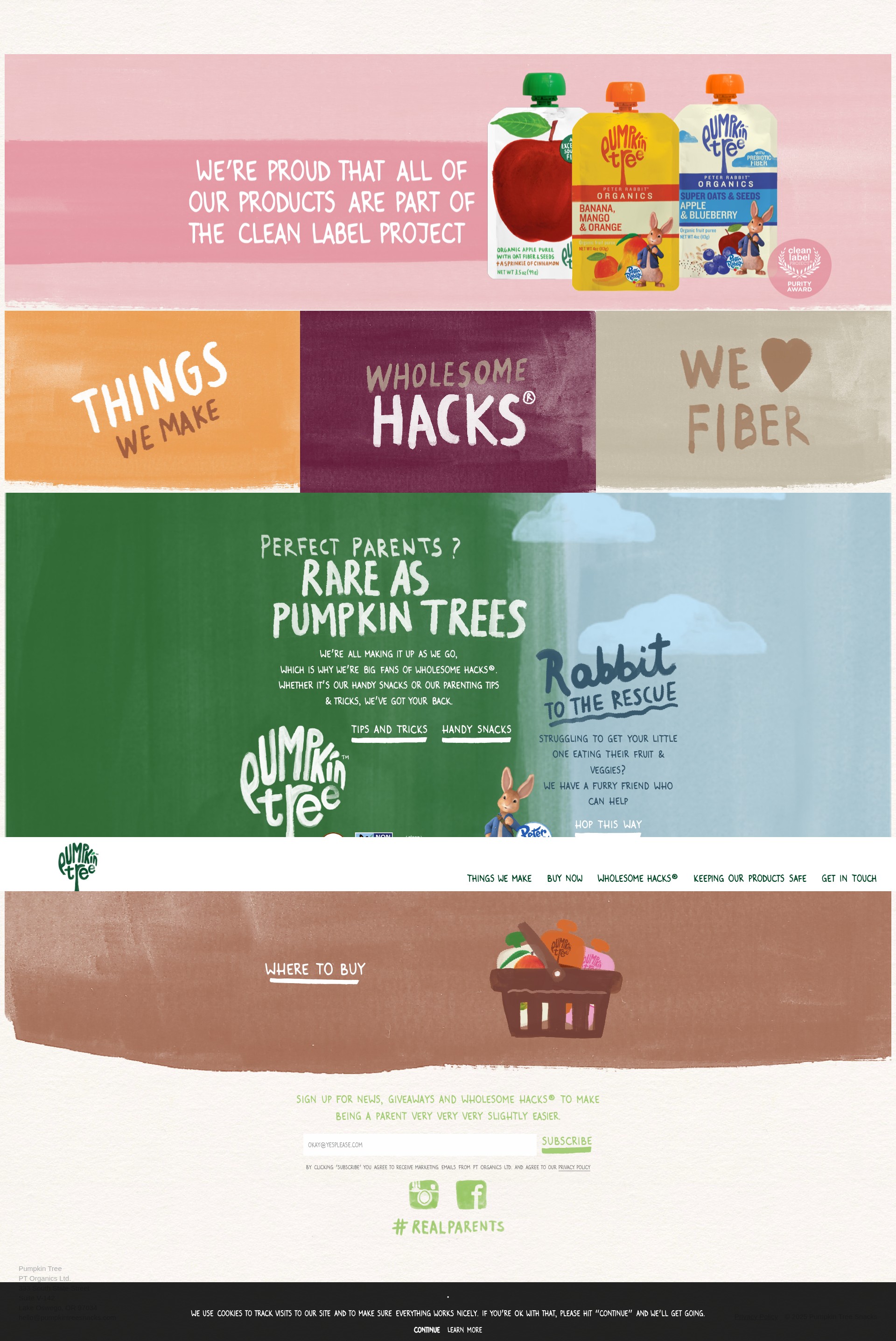 Screenshot of pumpkintreesnacks.com