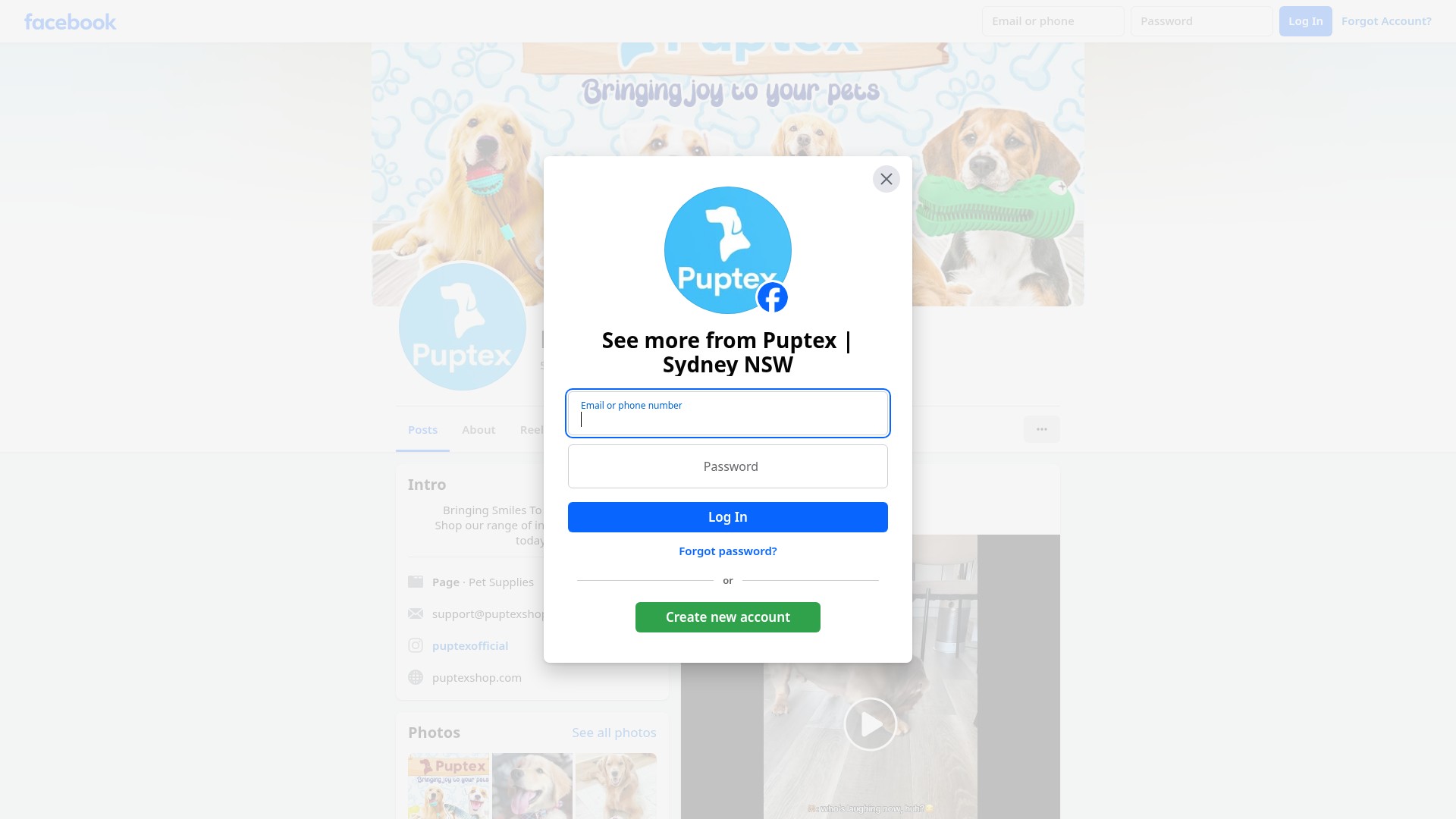 Screenshot of puptex.myshopify.com