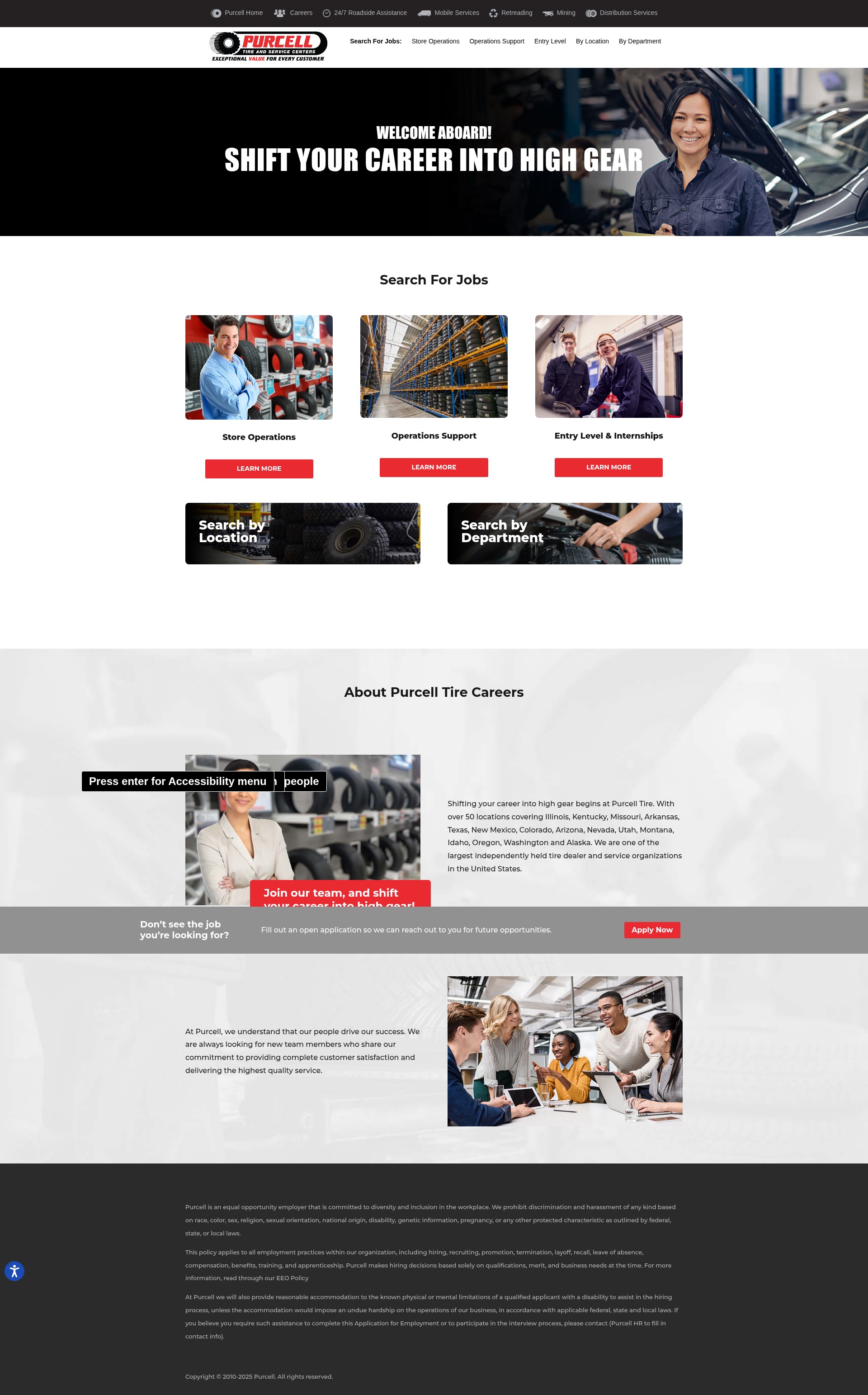Screenshot of purcellcareers.com