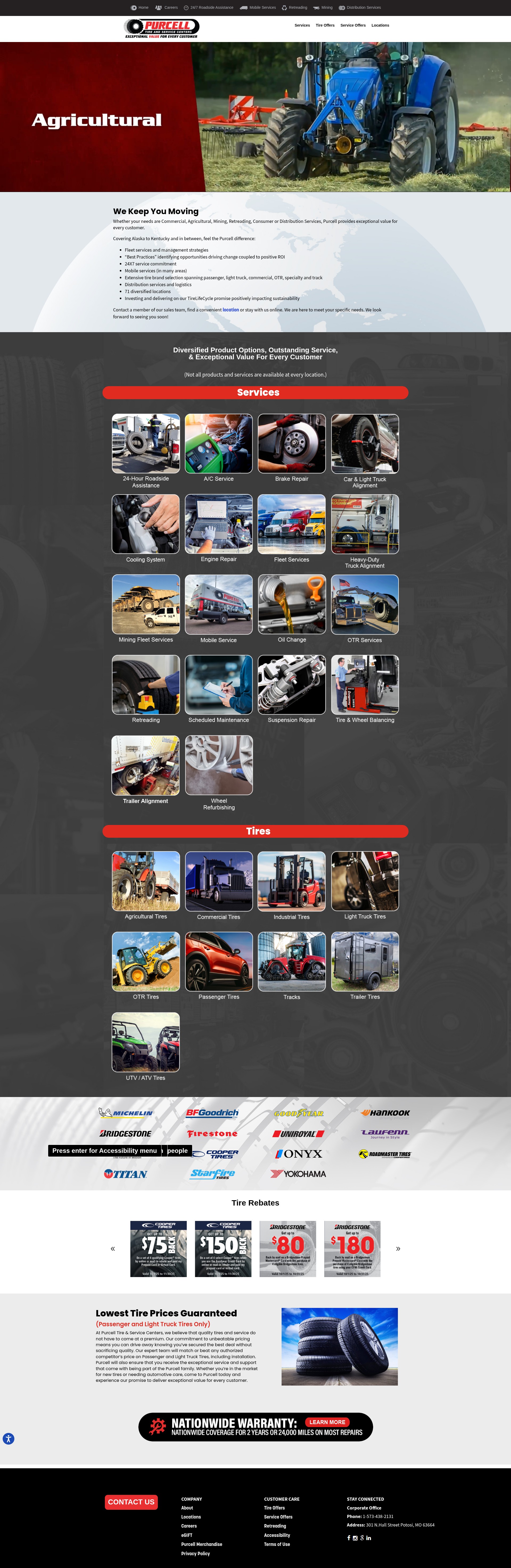 Screenshot of purcelltire.com