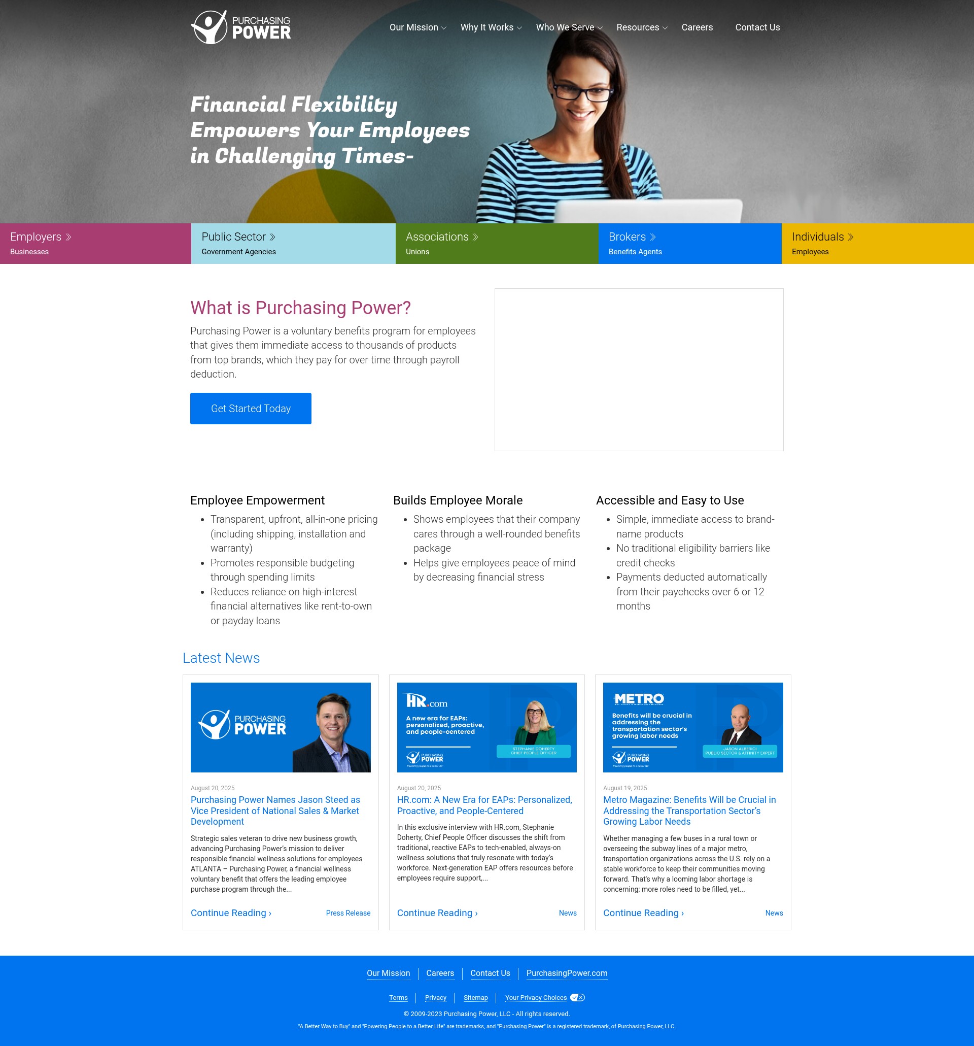 Screenshot of purchasingpower.com