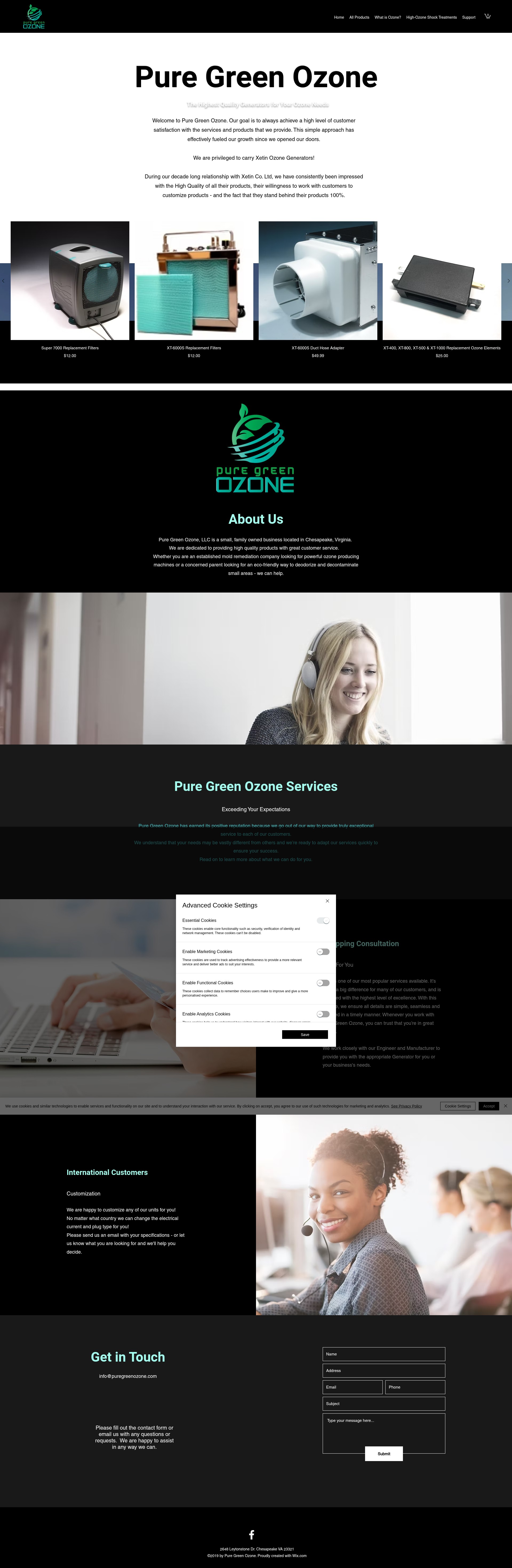 Screenshot of puregreenozone.com