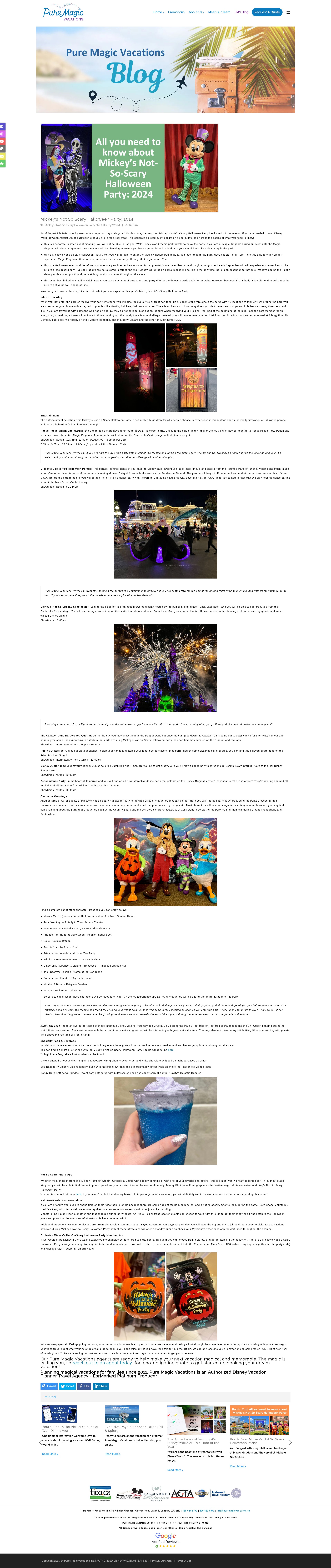 Screenshot of puremagicvacations.ca