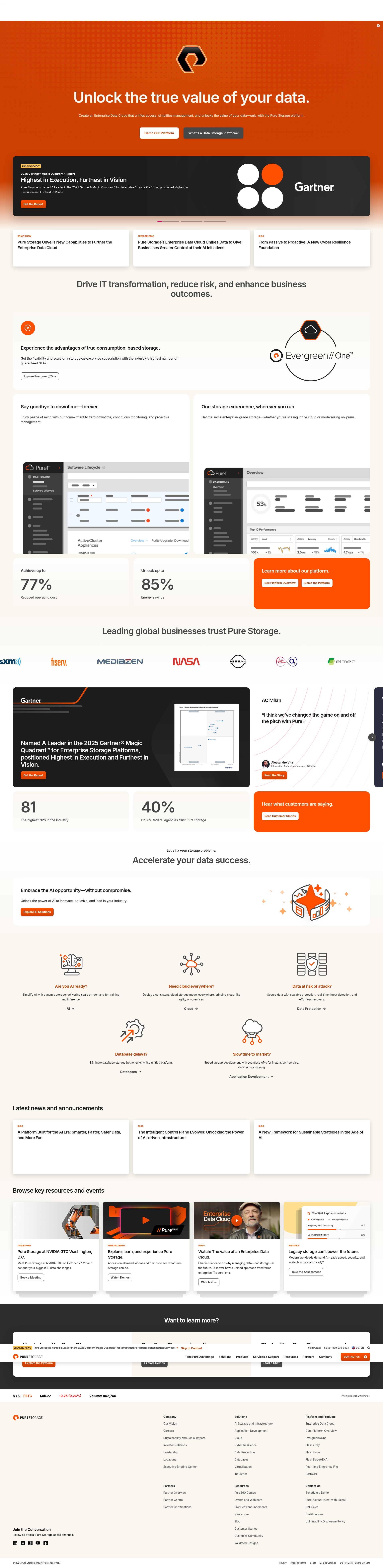 Screenshot of purestorage.com