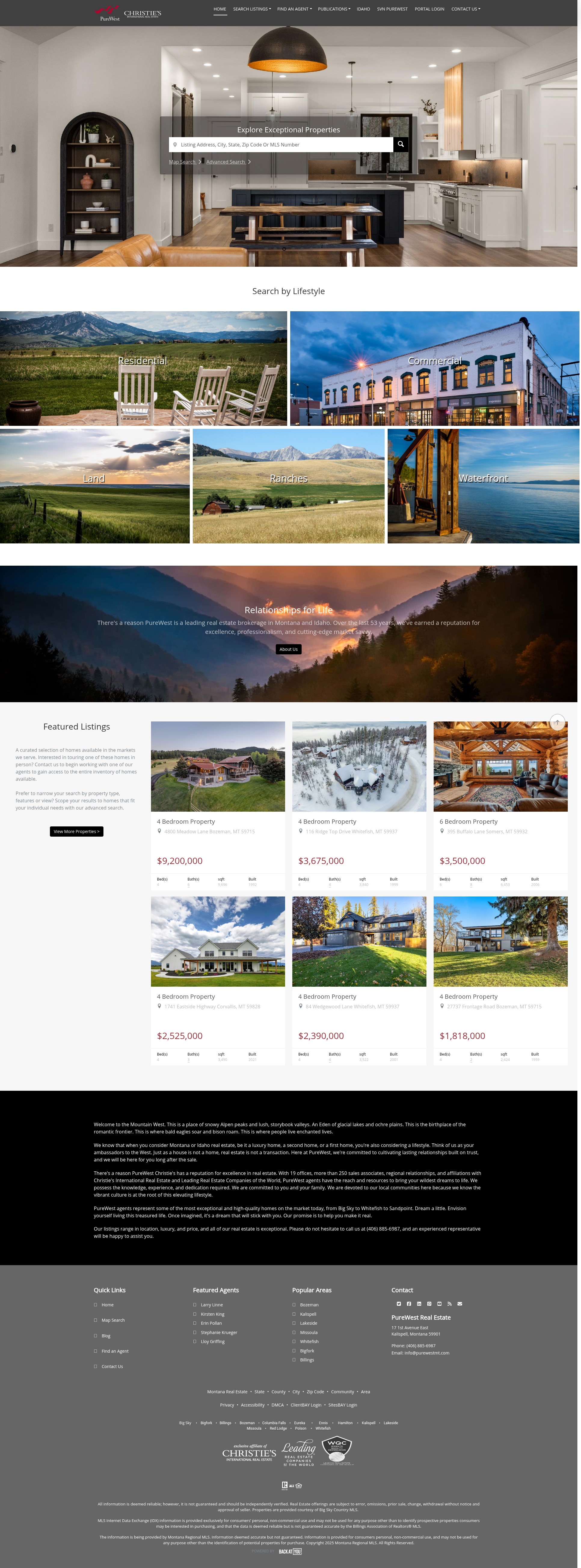 Screenshot of purewestrealestate.com