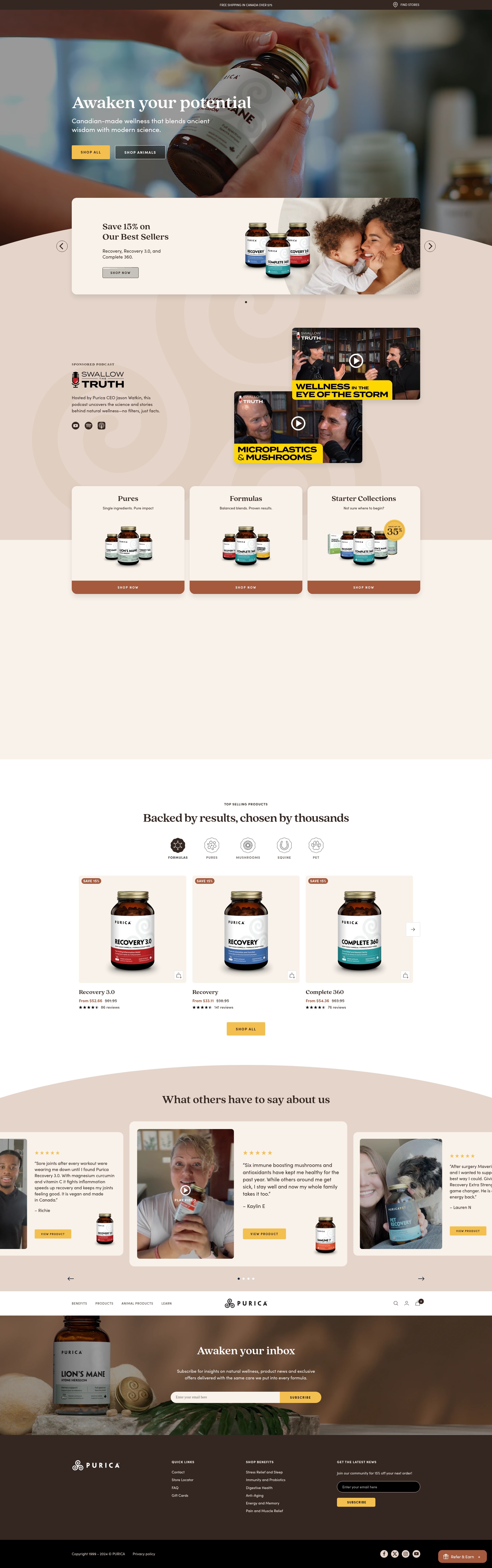 Screenshot of purica.com