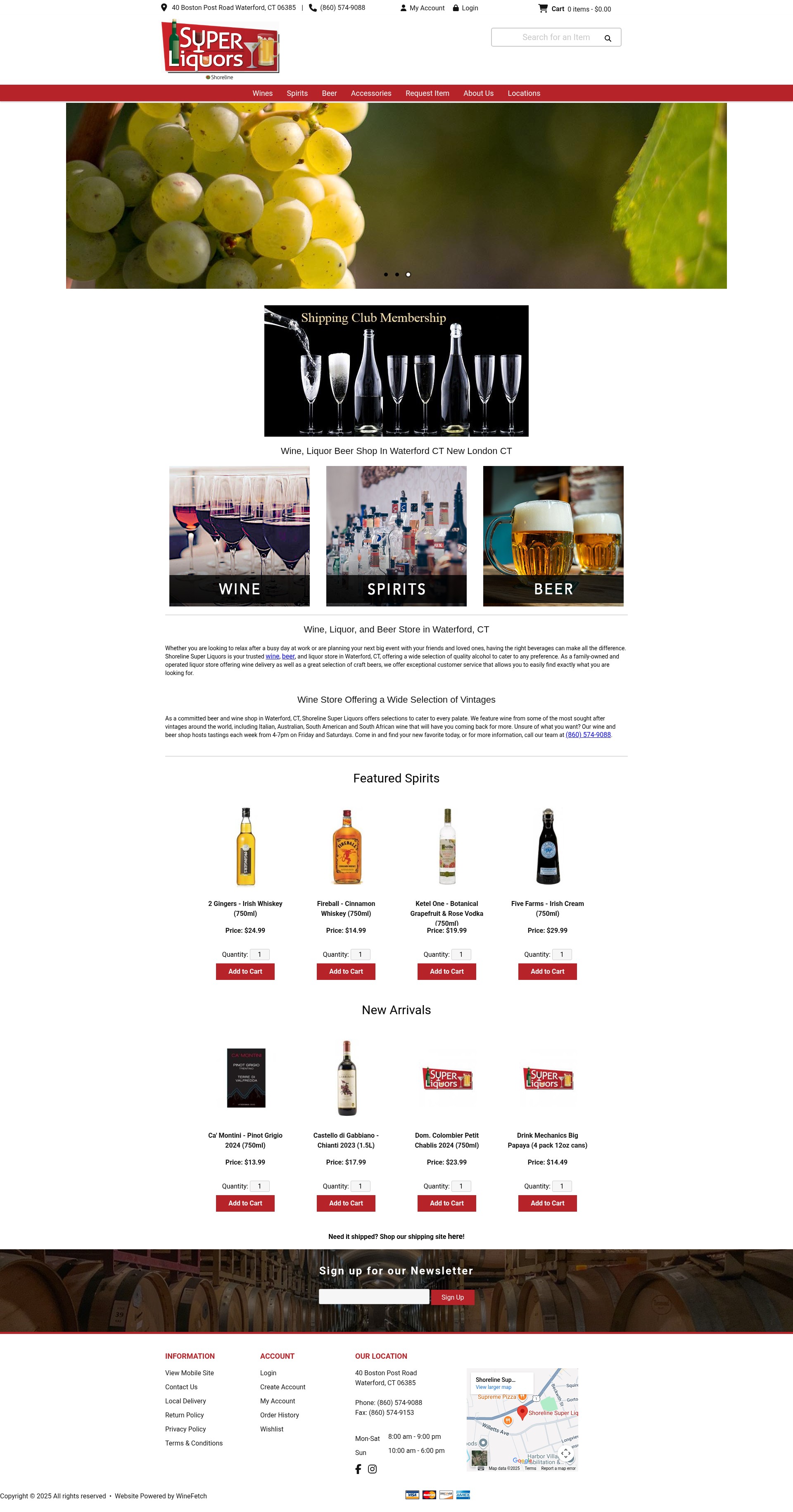 Screenshot of putnamplaza.superliquorsct.com