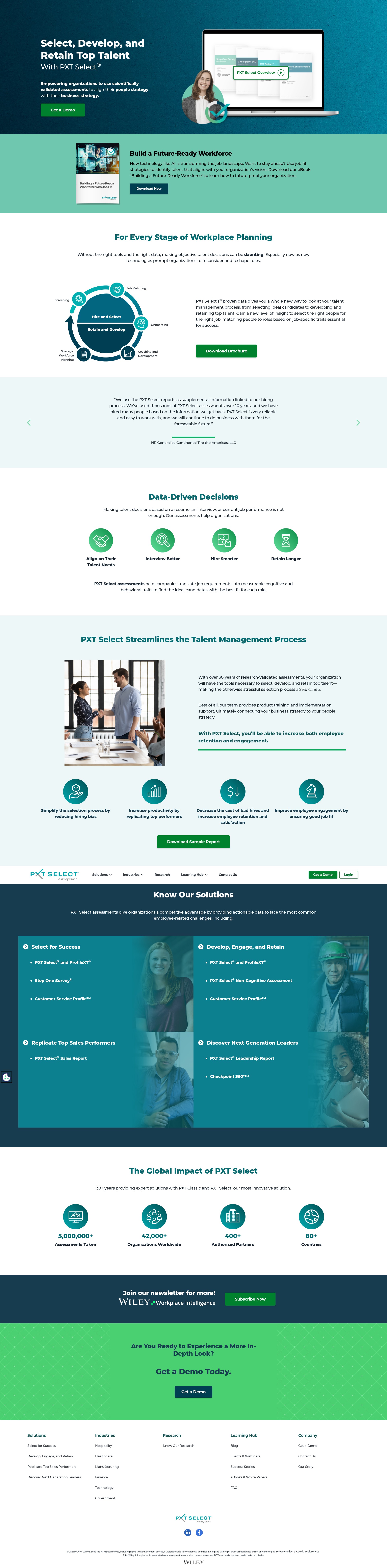 Screenshot of pxtselect.com
