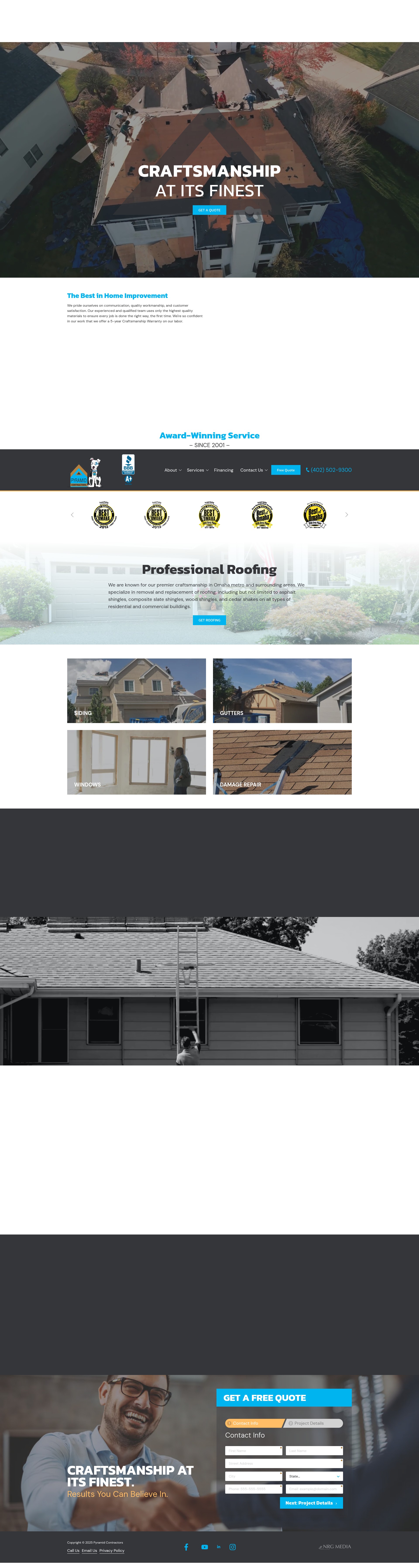 Screenshot of pyramidroof.com
