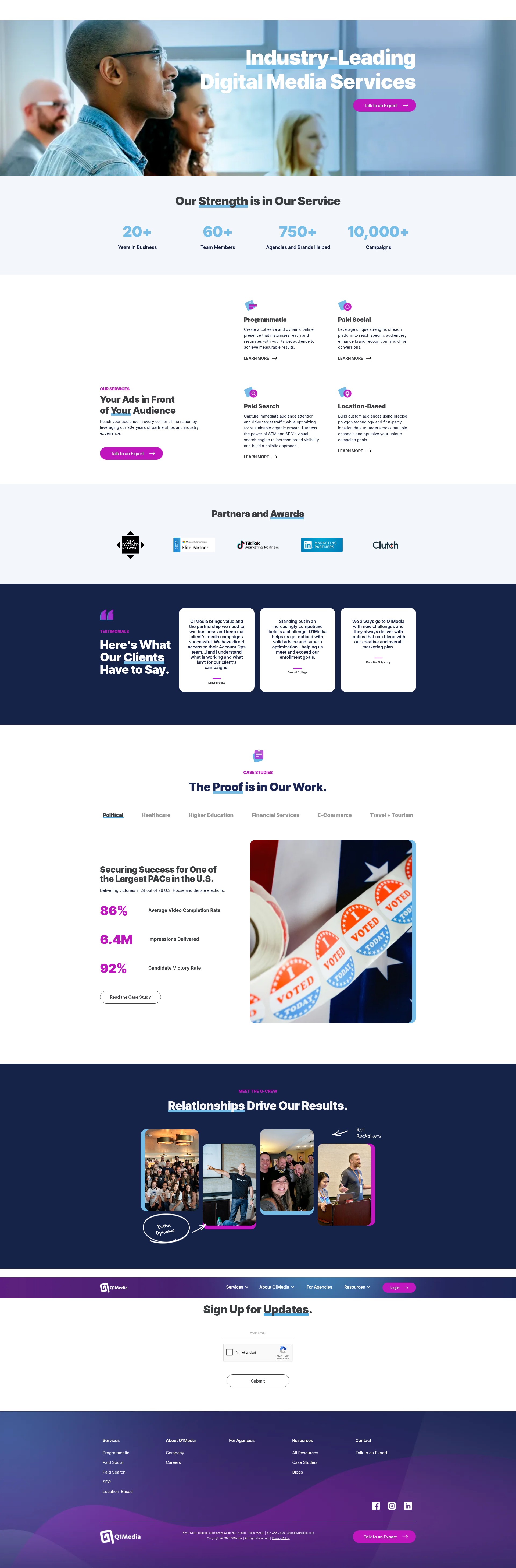 Screenshot of q1media.com