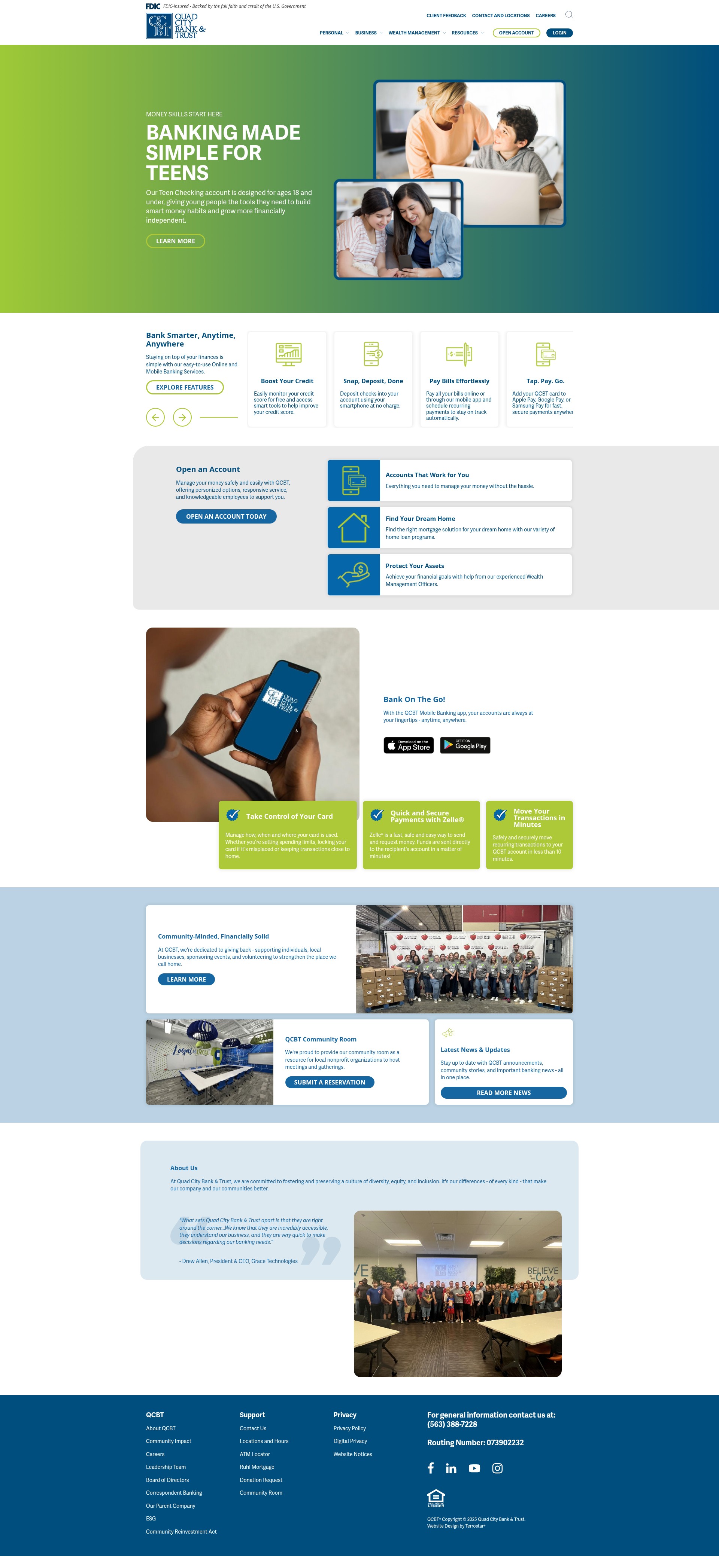 Screenshot of qcbt.bank