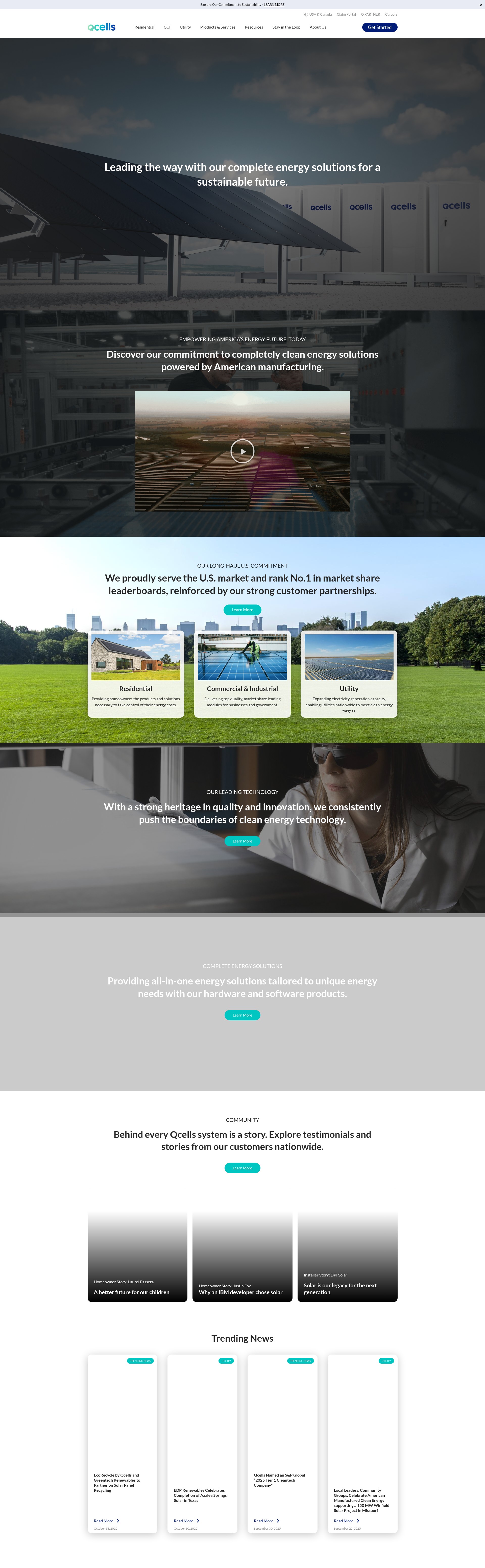 Screenshot of qcells.com