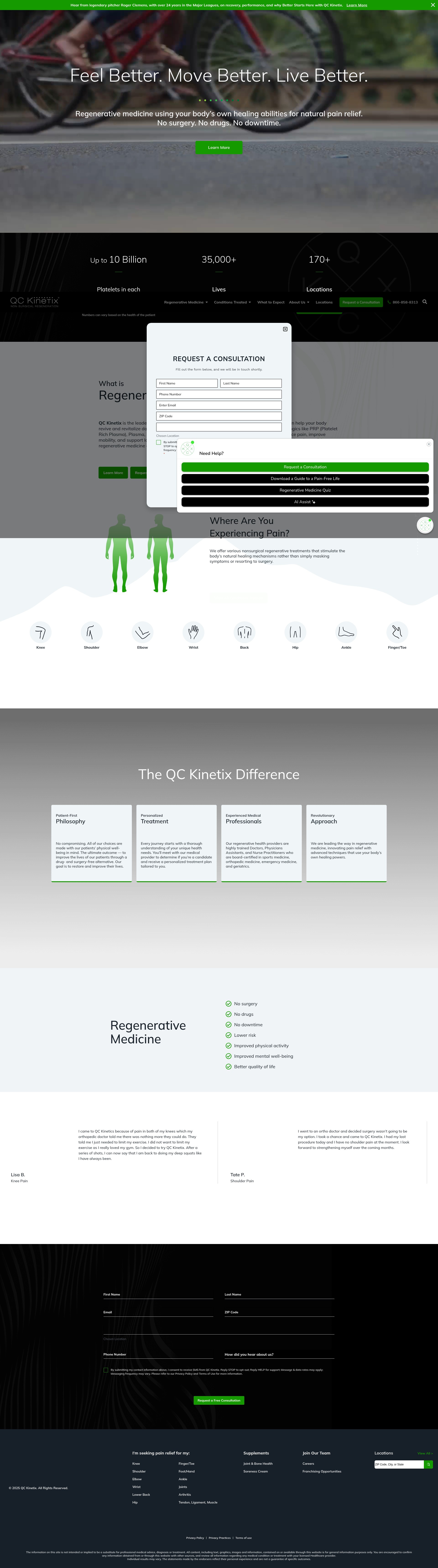 Screenshot of qckinetix.com