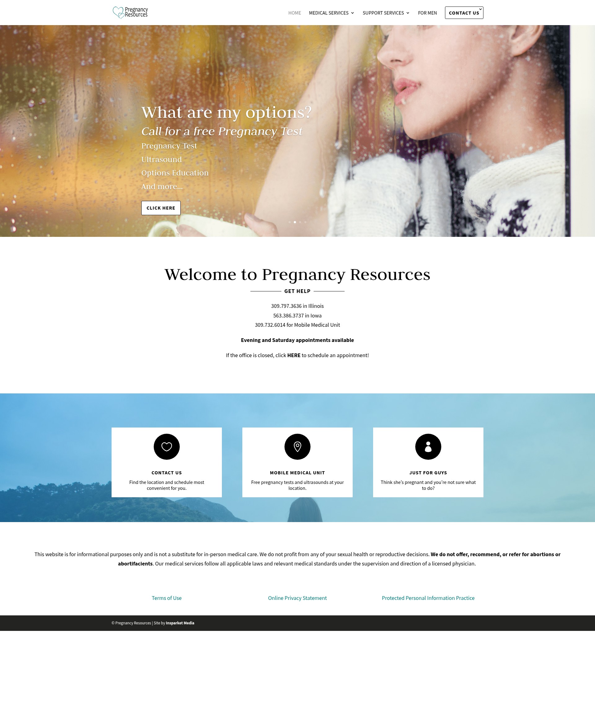 Screenshot of qcpregnancy.org