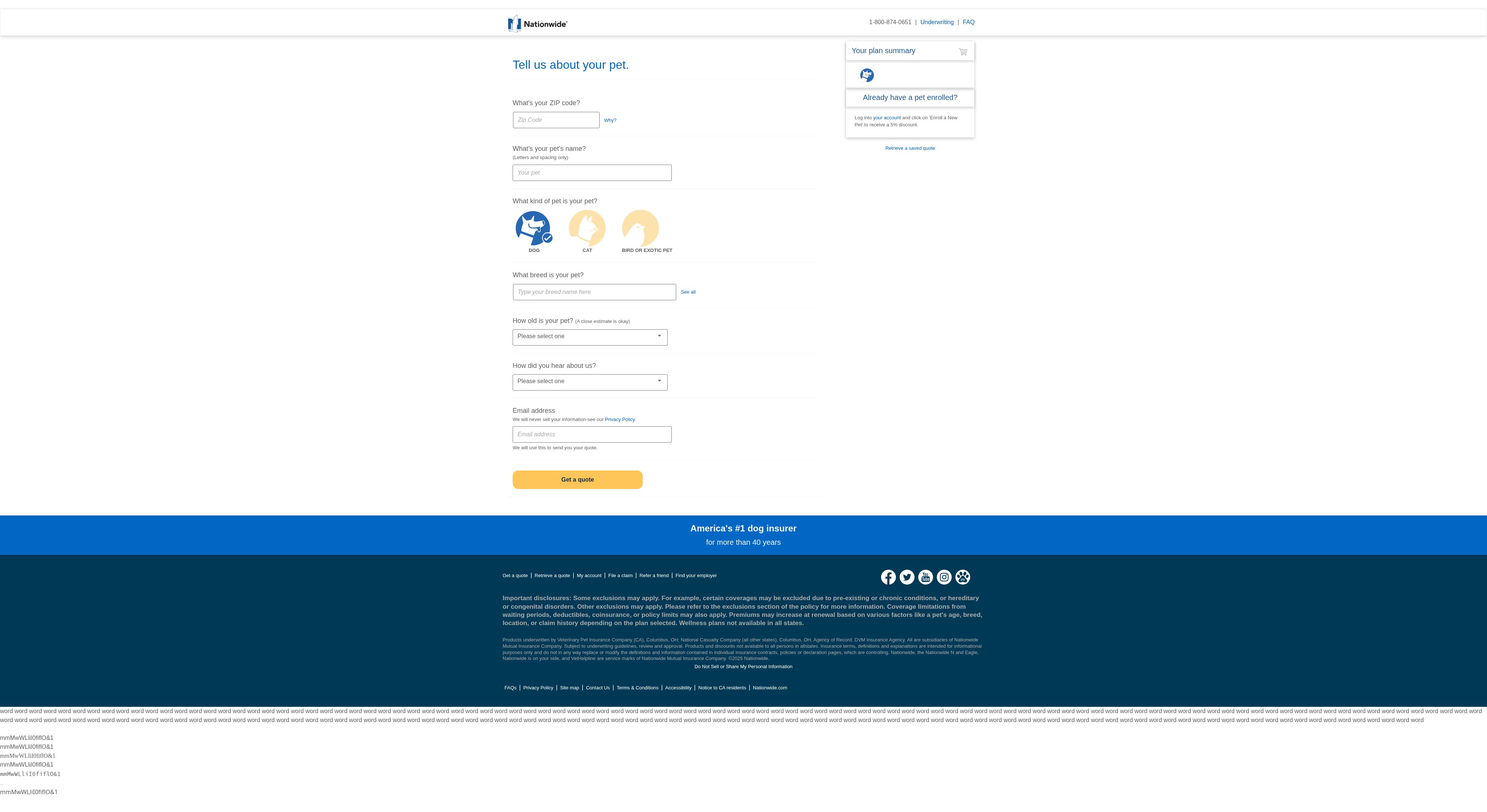 Screenshot of qec.petinsurance.com