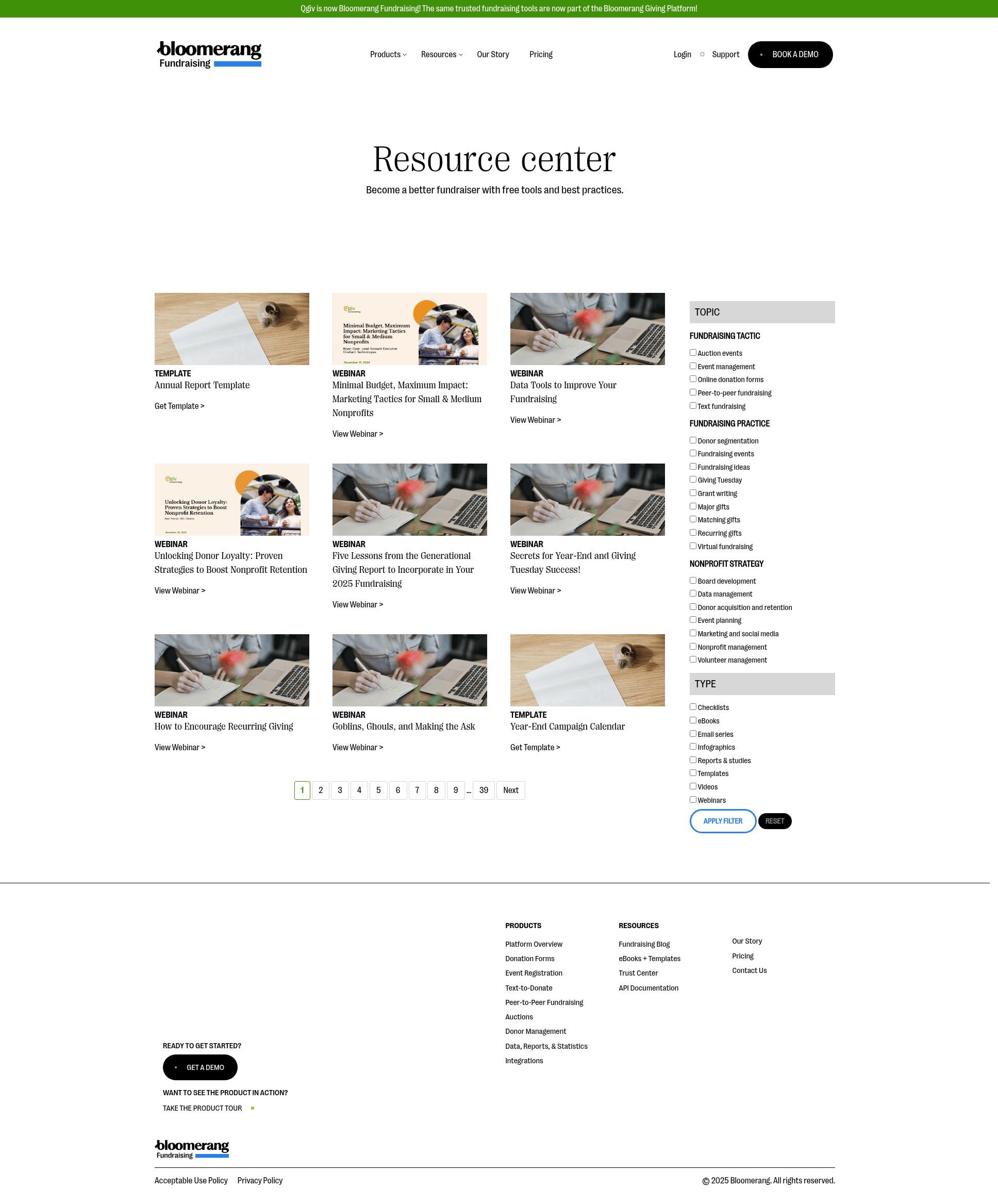 Screenshot of qgiv.com