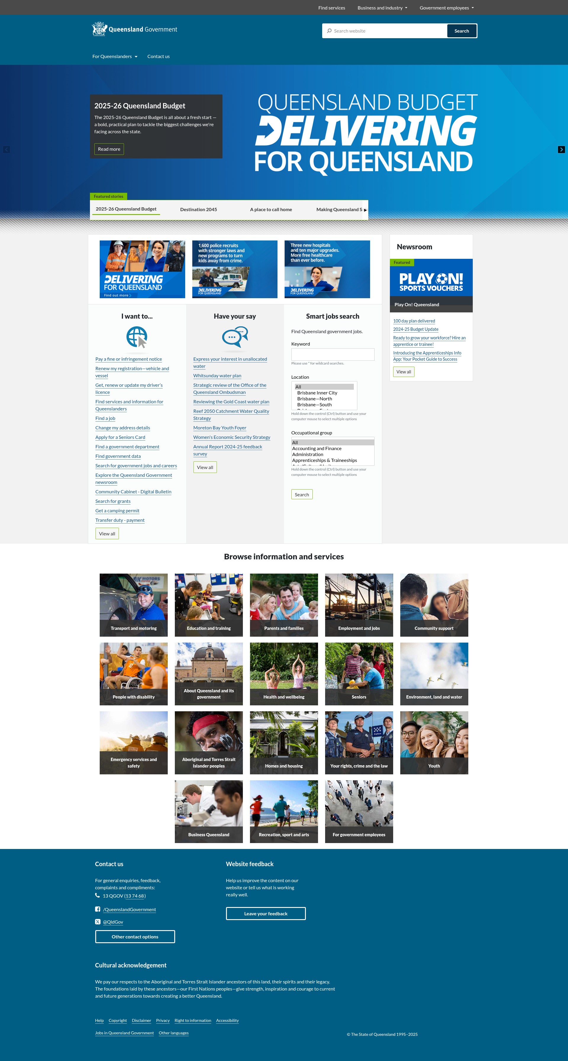 Screenshot of qld.gov.au