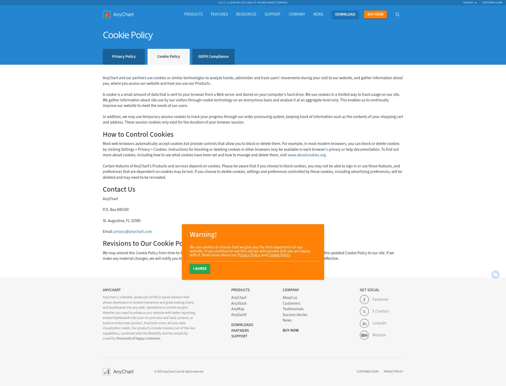 Screenshot of qlik.anychart.com