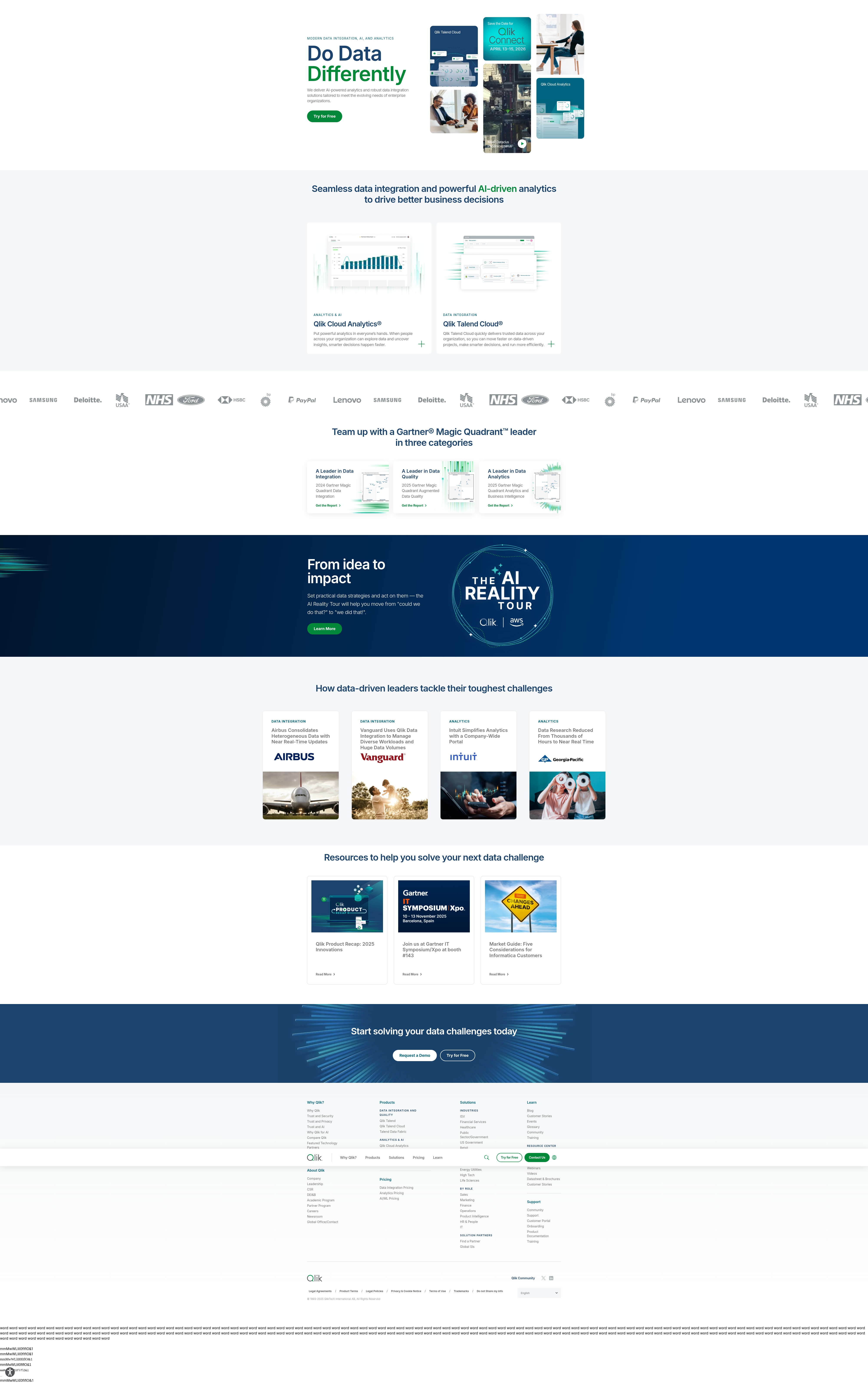 Screenshot of qlik.com