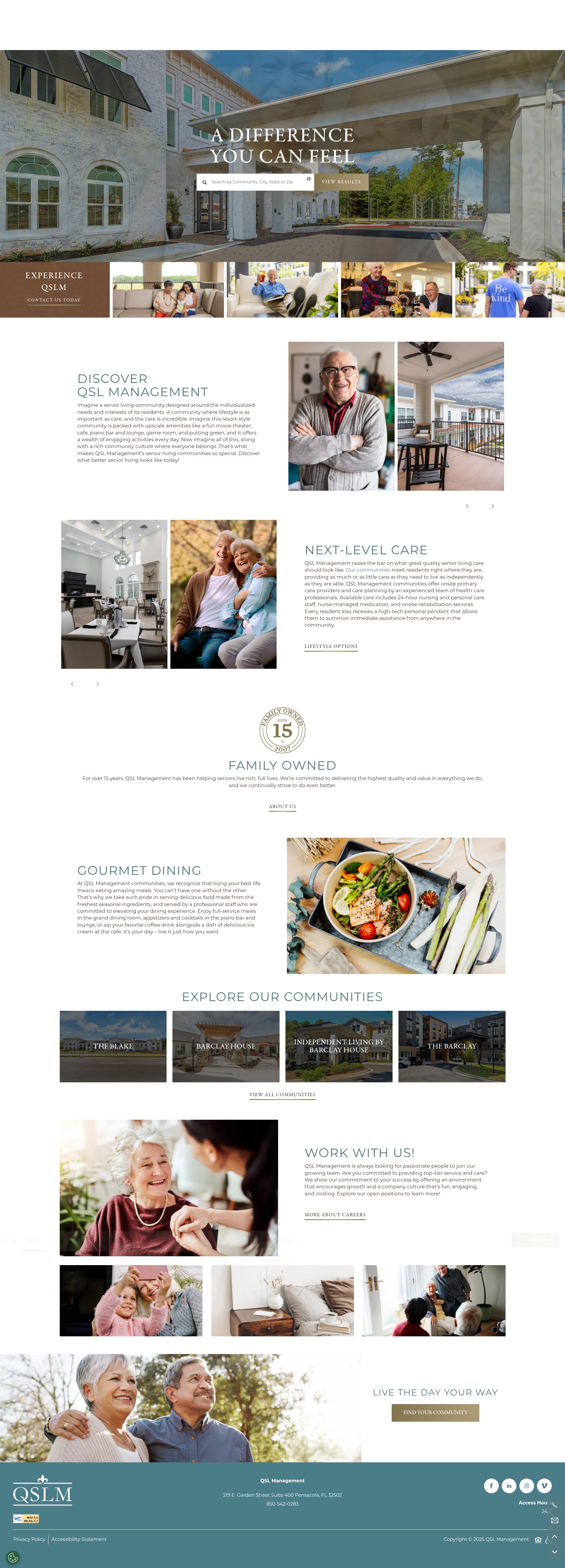Screenshot of qslmseniorliving.com