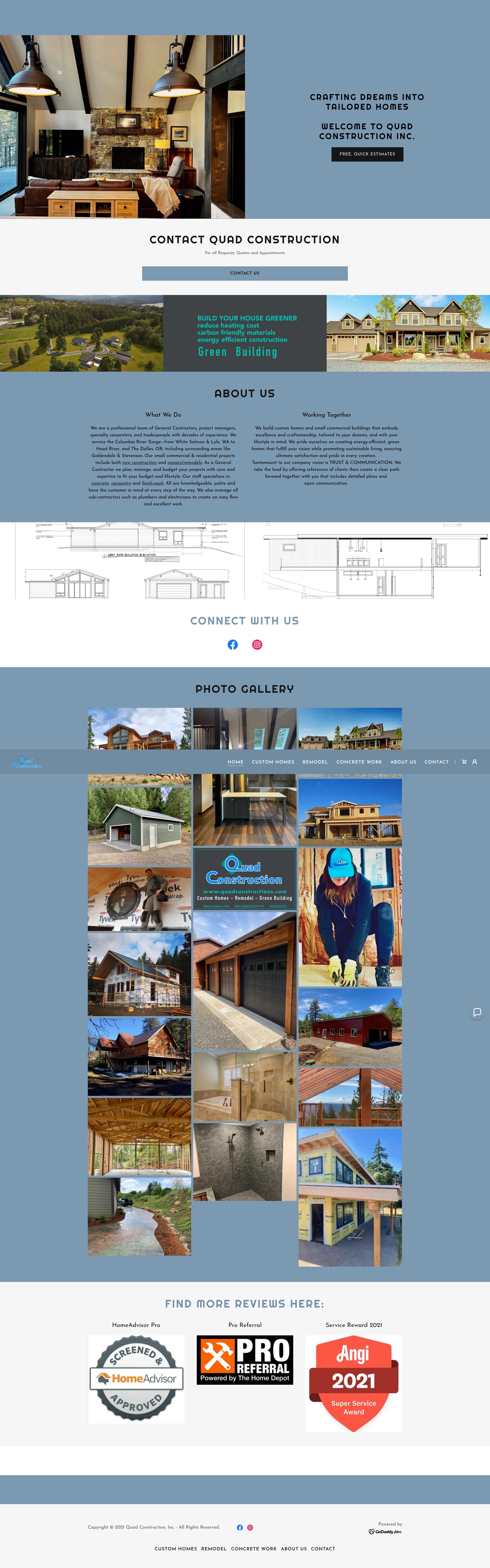 Screenshot of quadconstructions.com