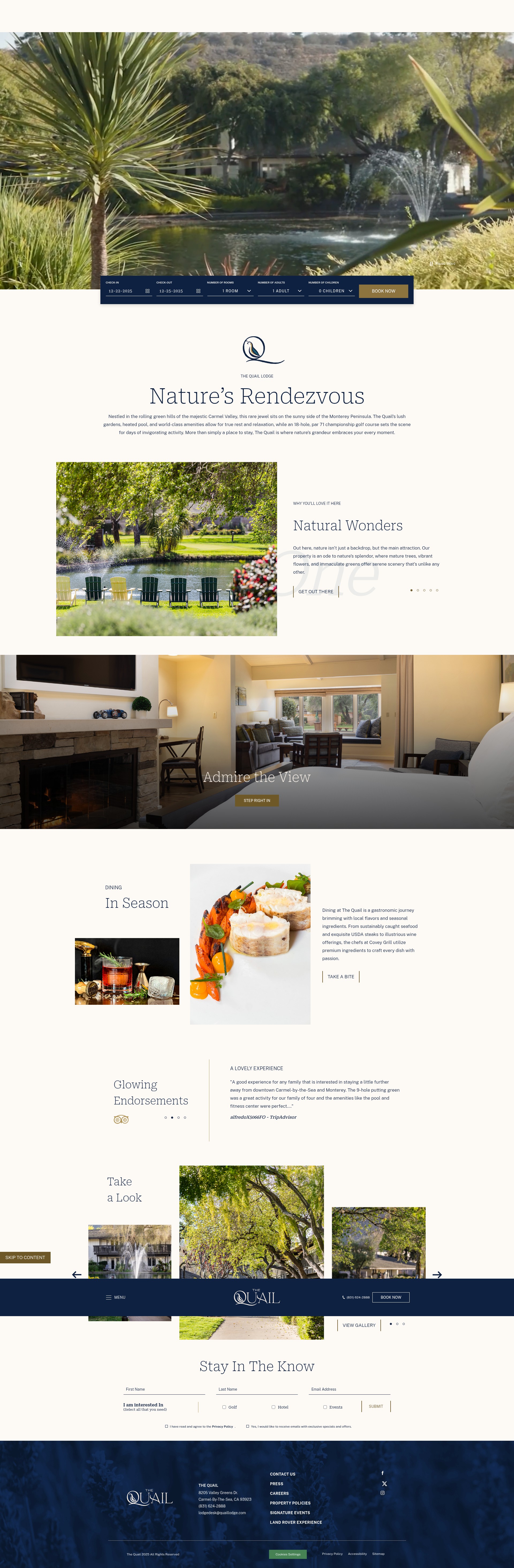 Screenshot of quaillodge.com
