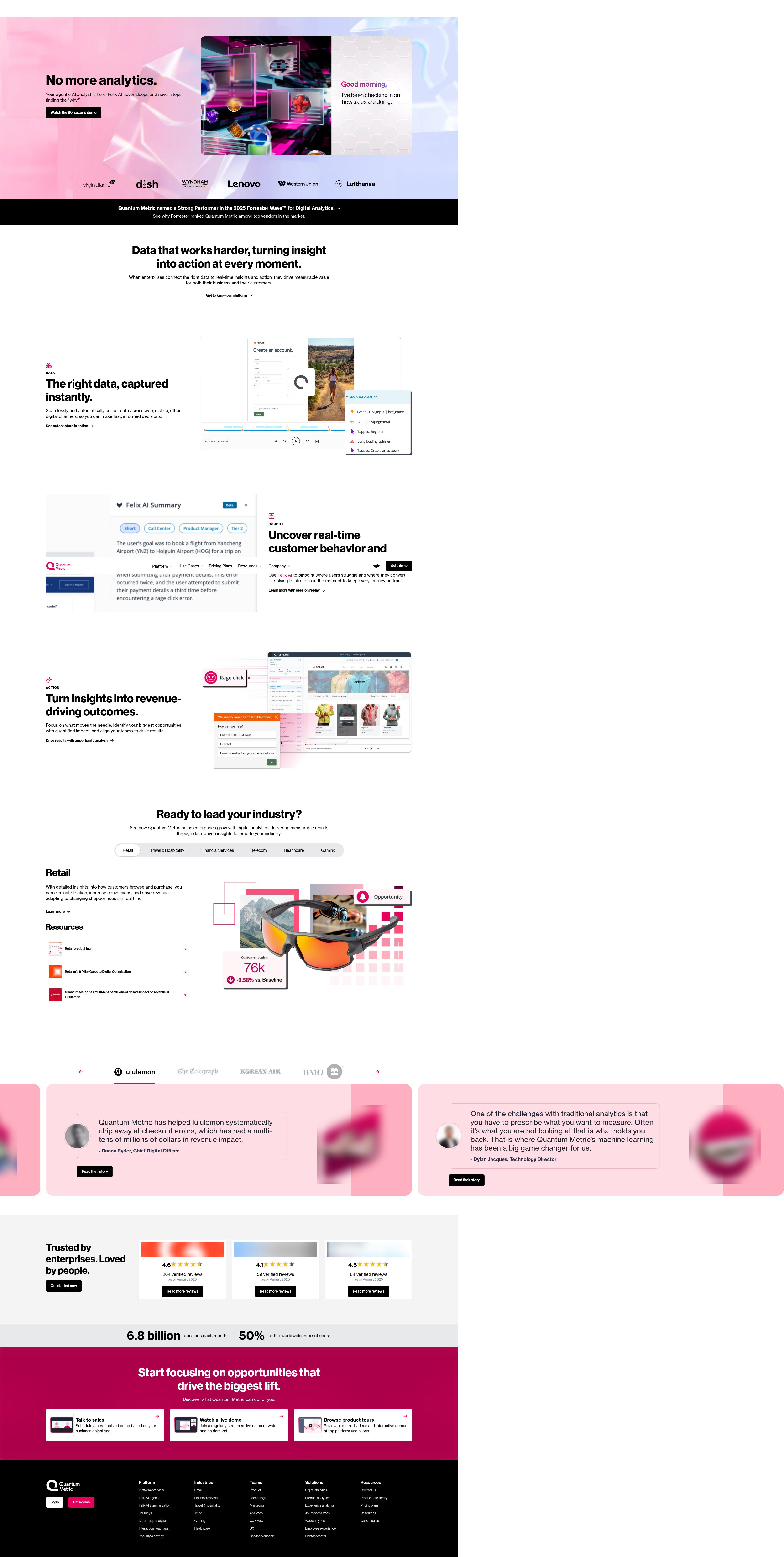 Screenshot of quantummetric.com