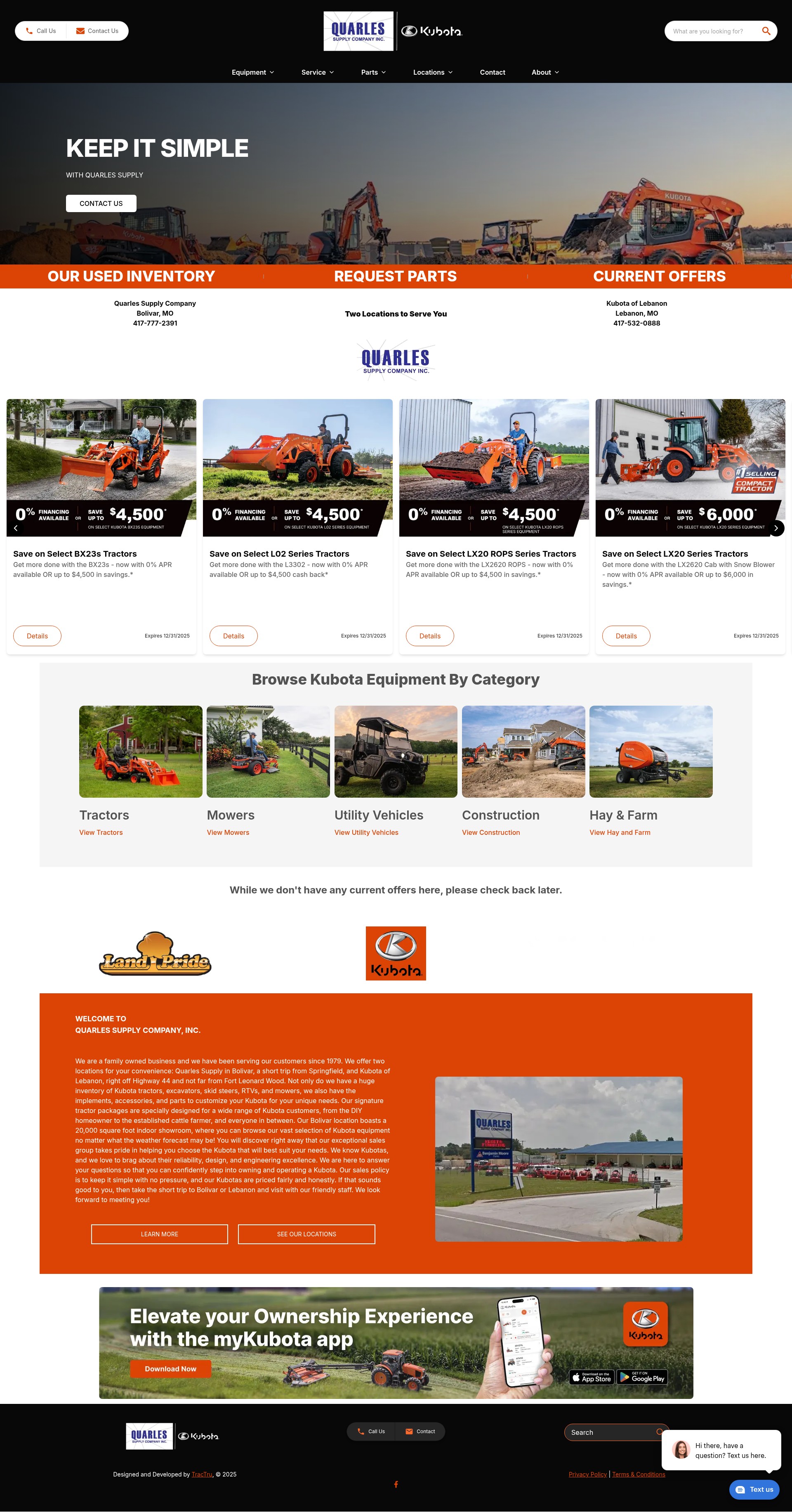 Screenshot of quarlessupply.com