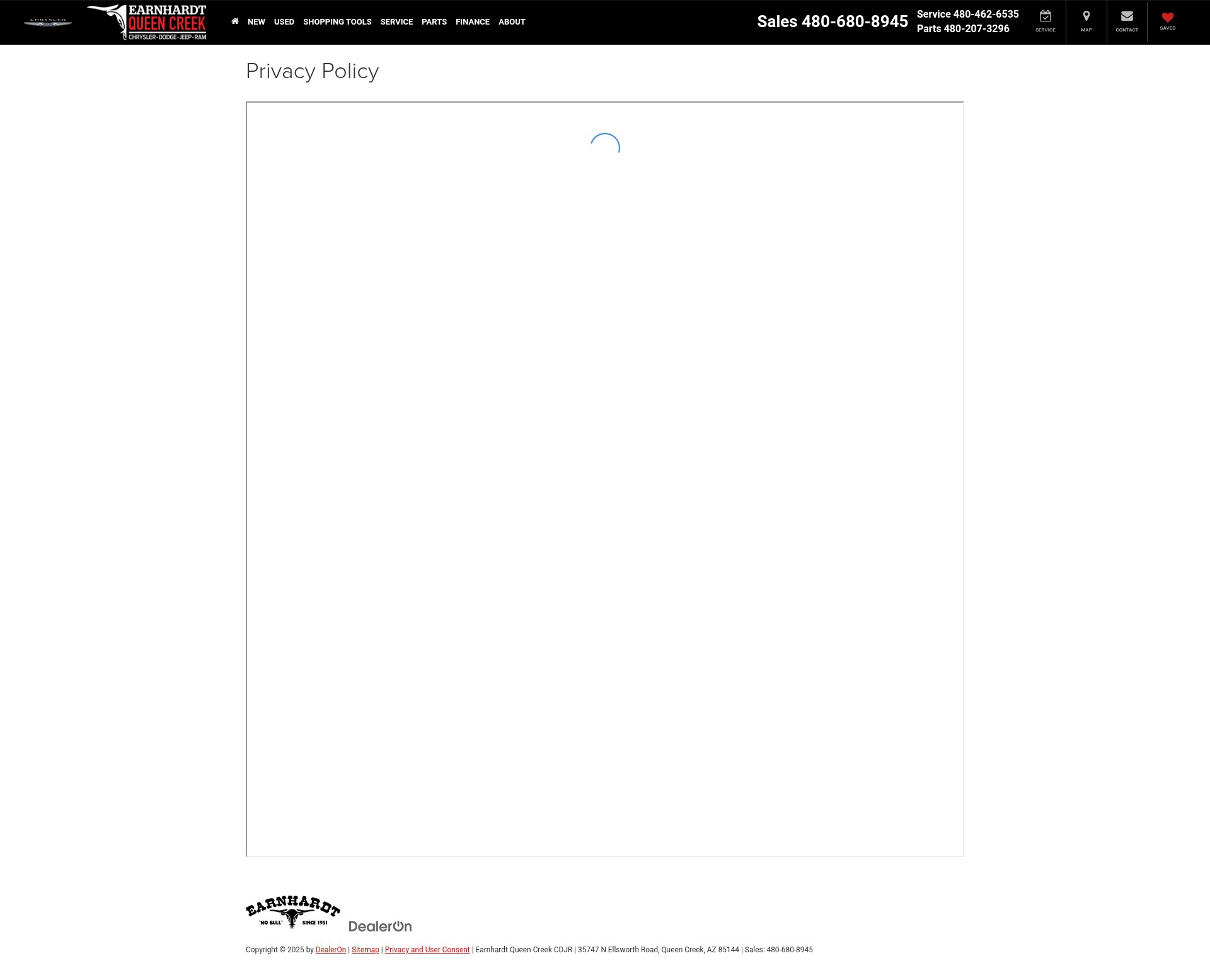 Screenshot of queencreekcdjr.com