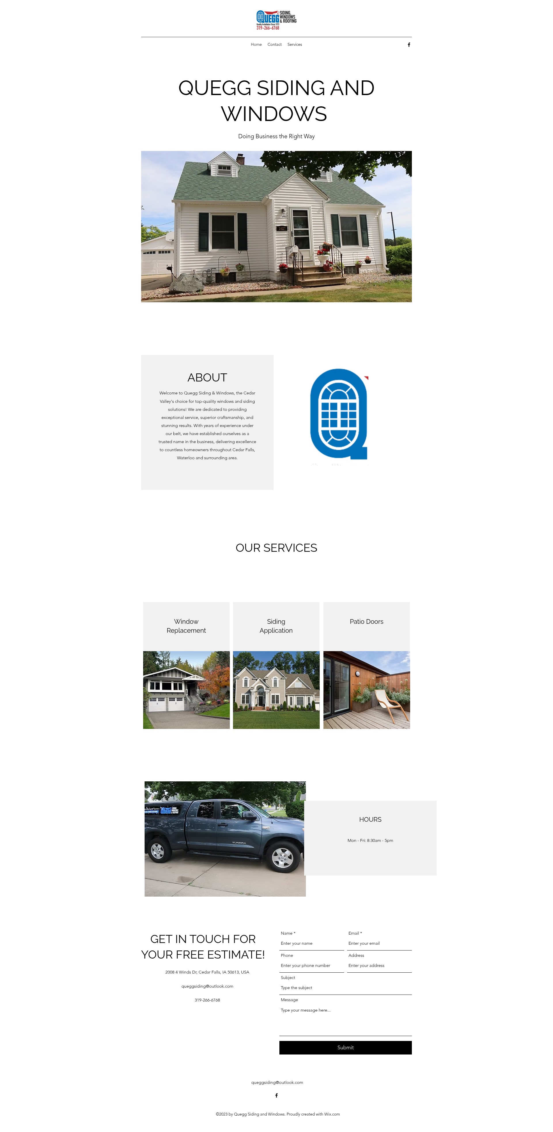 Screenshot of queggsiding.com