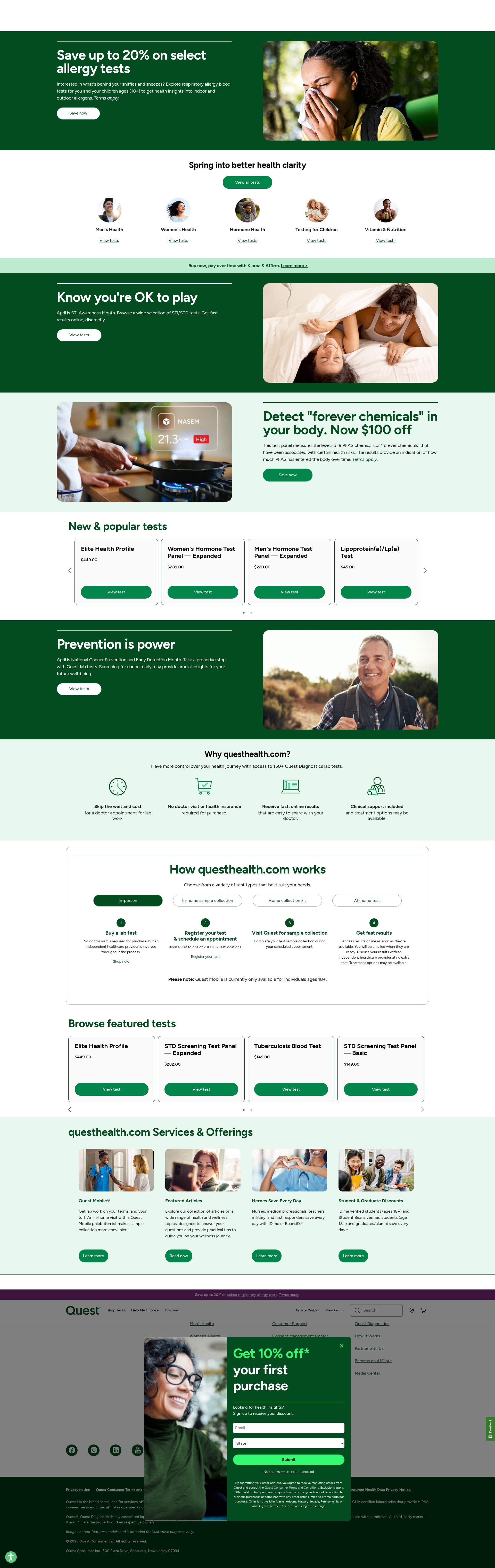 Screenshot of questhealth.com